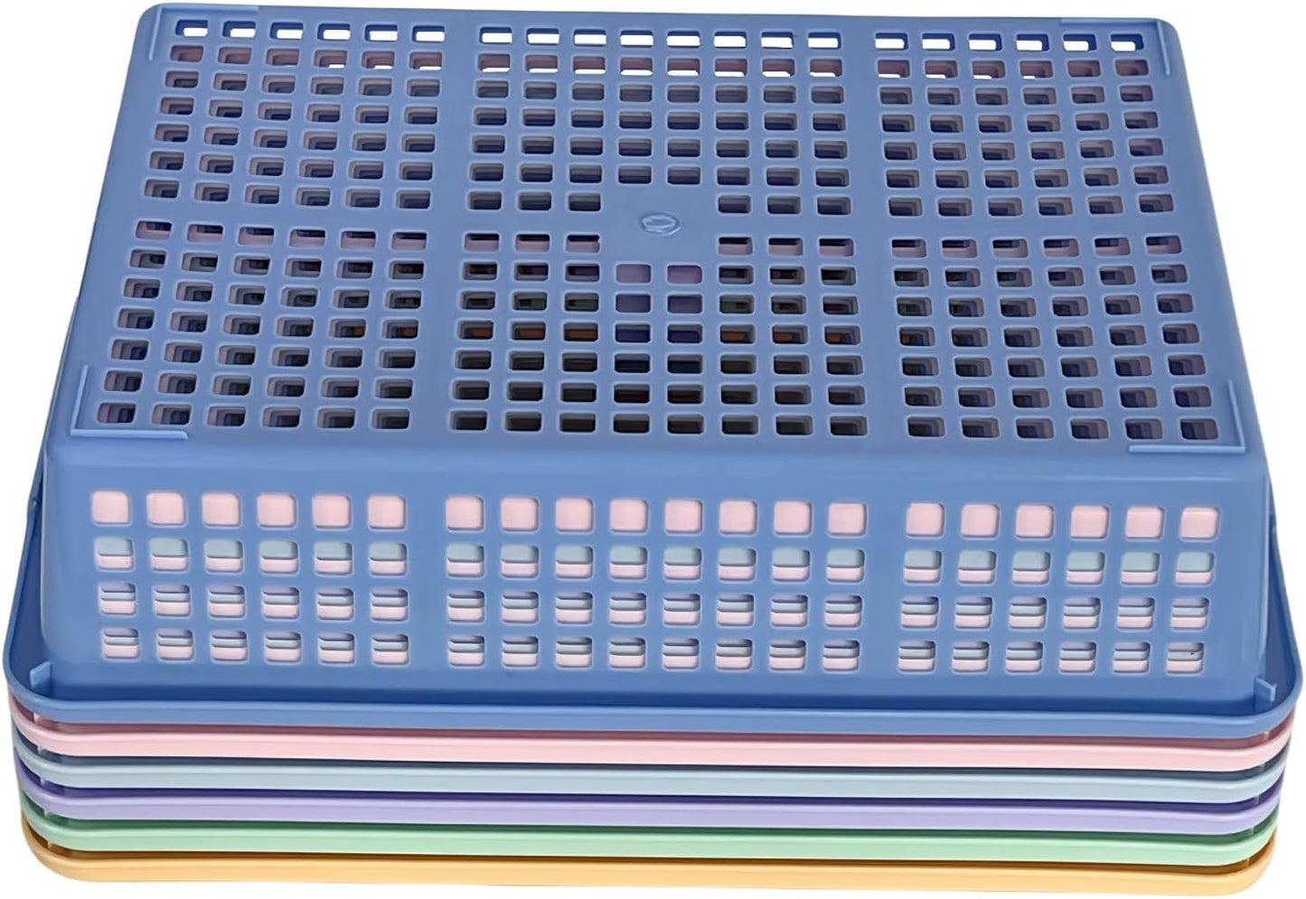 6 Pack Plastic Turn in Paper Trays for Classroom, Colorful Storage Bin Basket Organizers for School Supplies, Classroom Organization and Storage Tray Holds 4A Paper (Mixed Color)