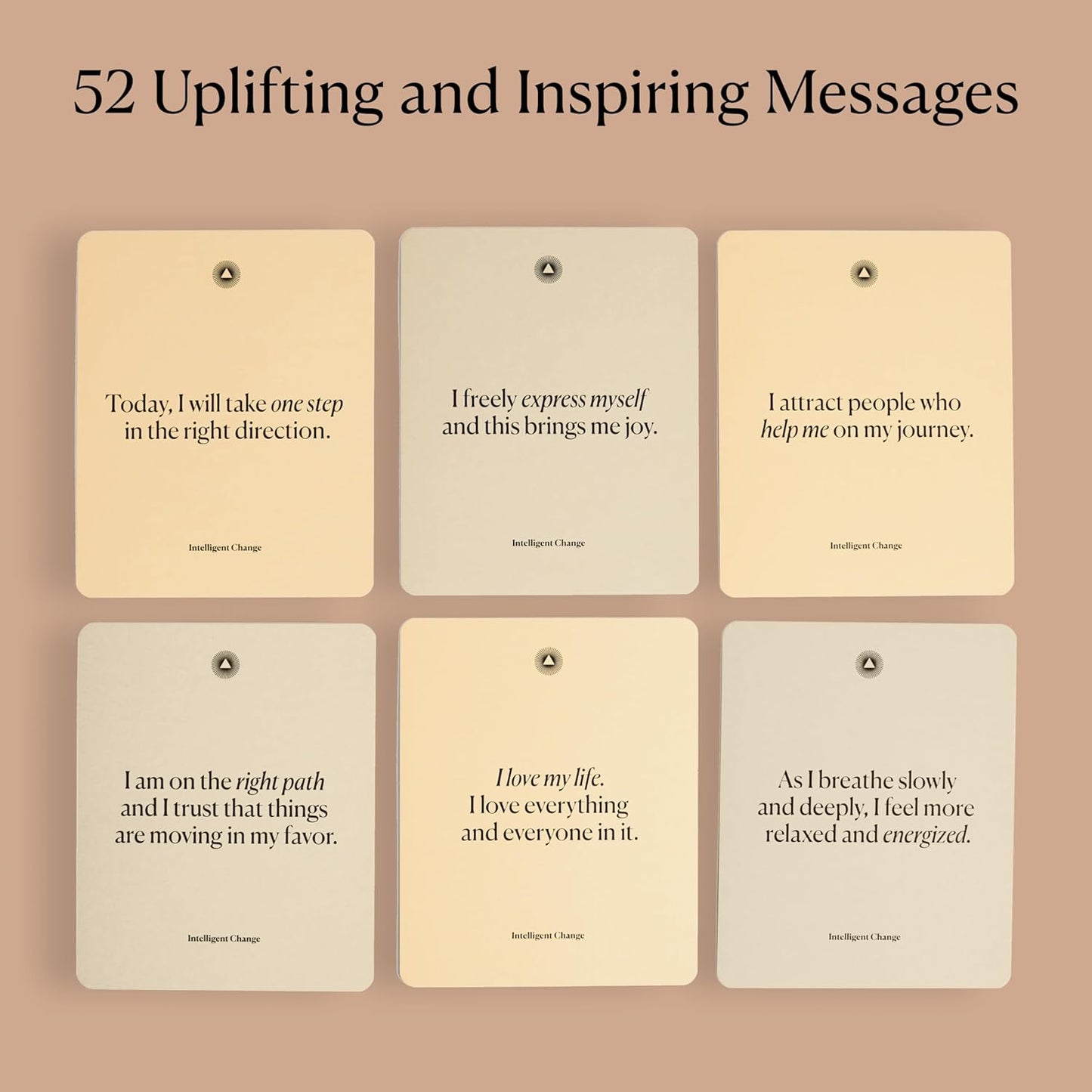 Intelligent Change Mindful Affirmations, 52 Positive Affirmation Cards for Women with Display Stand, Daily Affirmations for Inspiration, Mindfulness & Self Care, Unique Gifts for Women and Men
