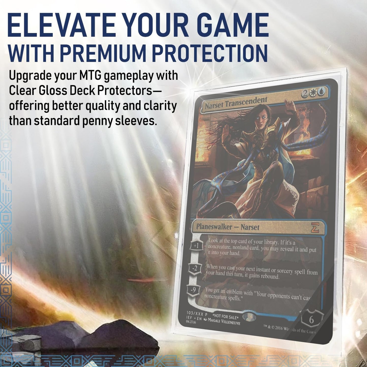 Premium Rival Clear Gloss Deck Protectors | MTG Card Sleeves Clear, Magic Cards Sleeve, Bulk Sports/TCG Card Sleeves, MTG Game Sleeve, Ultra Extra Thick Magic Protector, Commander Shield.