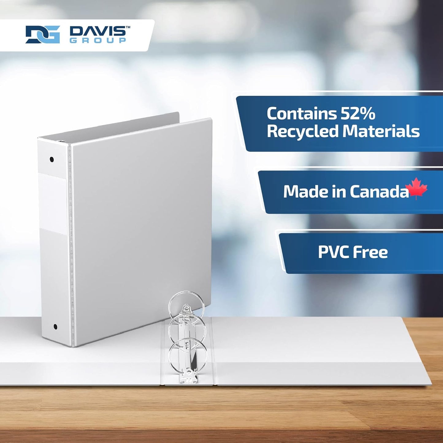 Easyview Premium 3-Ring Binders with Clear-View Covers and Round Rings, Binders for School or Office, 2 Inch, Pack of 6, White