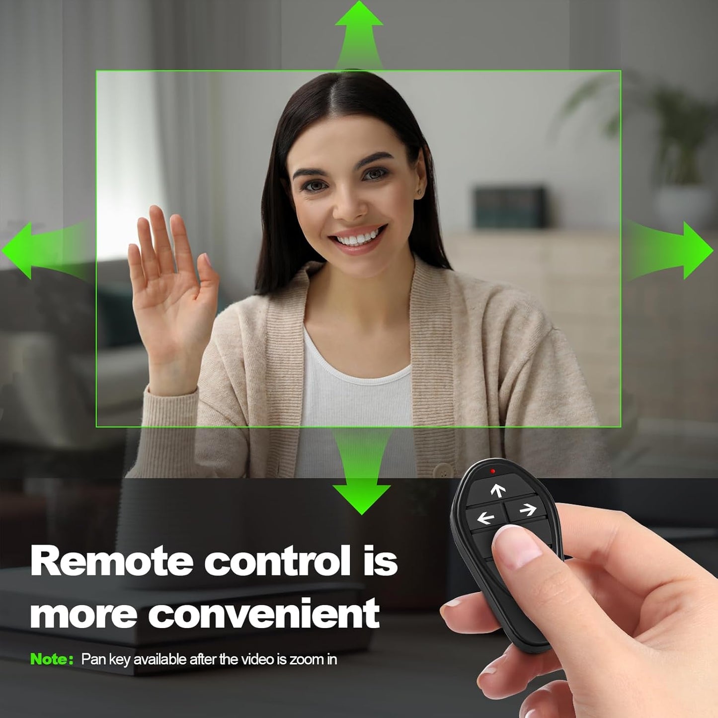 Webcam for PC/Laptop/Mac with Remote Control, 2K Computer Camera, Low-Light Correction, AI-Noise Canceling Mics, Adjustable Field of View, Built-in Privacy Cover, Stereo Mics