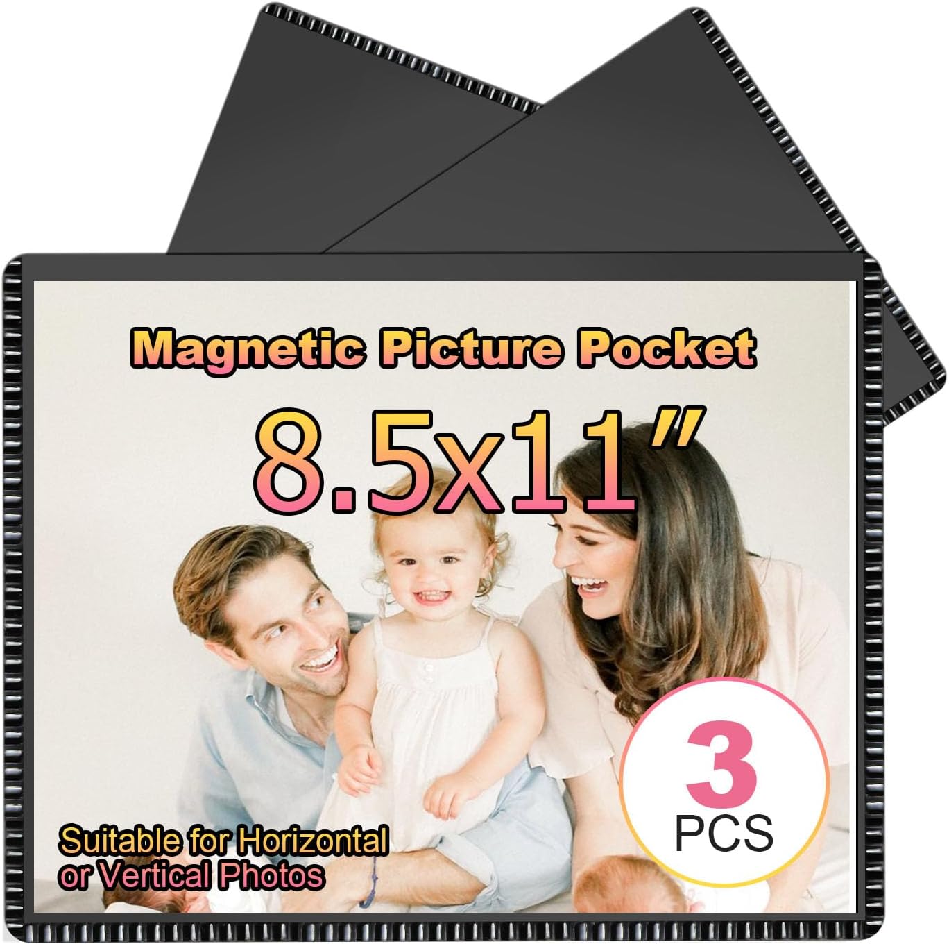 Magnetic Frame 8.5x11 for Letter Size Paper Document Holders 3PCS
