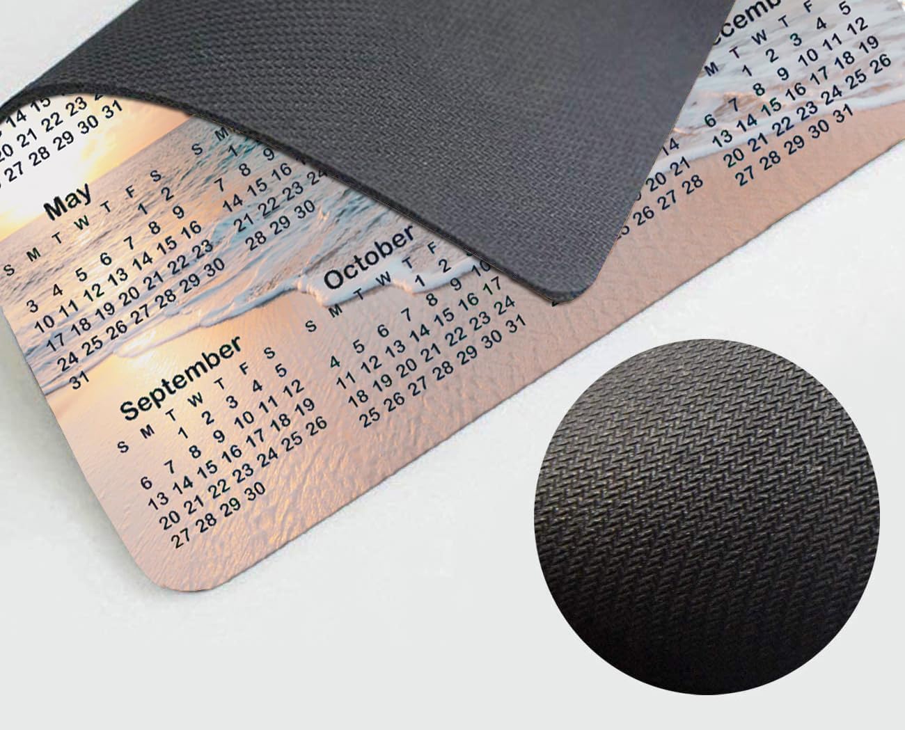 Calendar Mouse pad, 2026 Sunset Background Calendar Natural Rubber Mouse Pad, Quality Creative Gaming Rectangle Mouse Personalized Desk Mouse Pad 9.5 inch x 7.9 inch