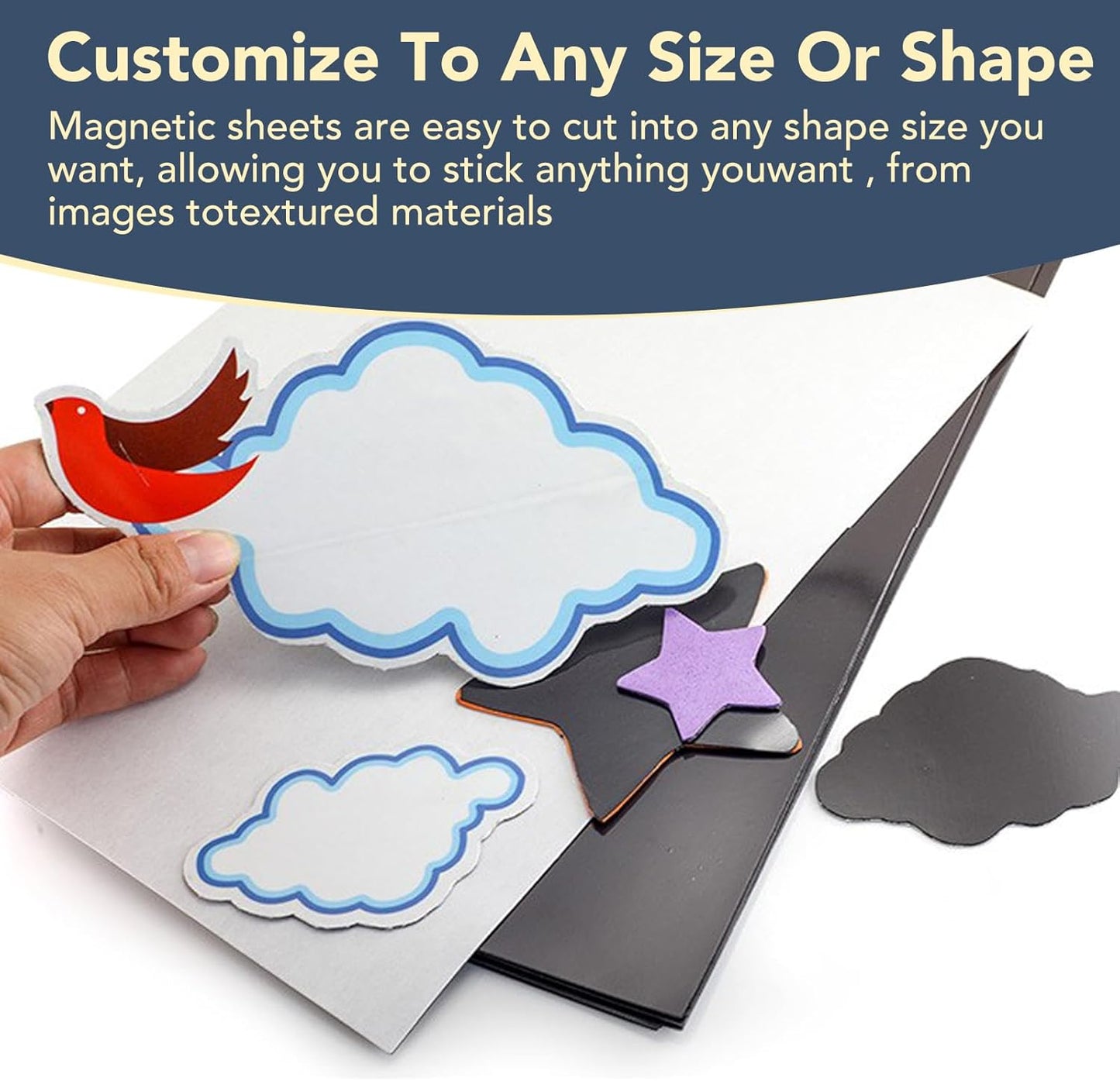 DIYMAG 30Pack Magnetic Adhesive Sheets, Magnetics with Adhesives Backing, 8x10 Inch Flexible Magnet Sheet for Crafts Photos and Die Storage Easy to Cut