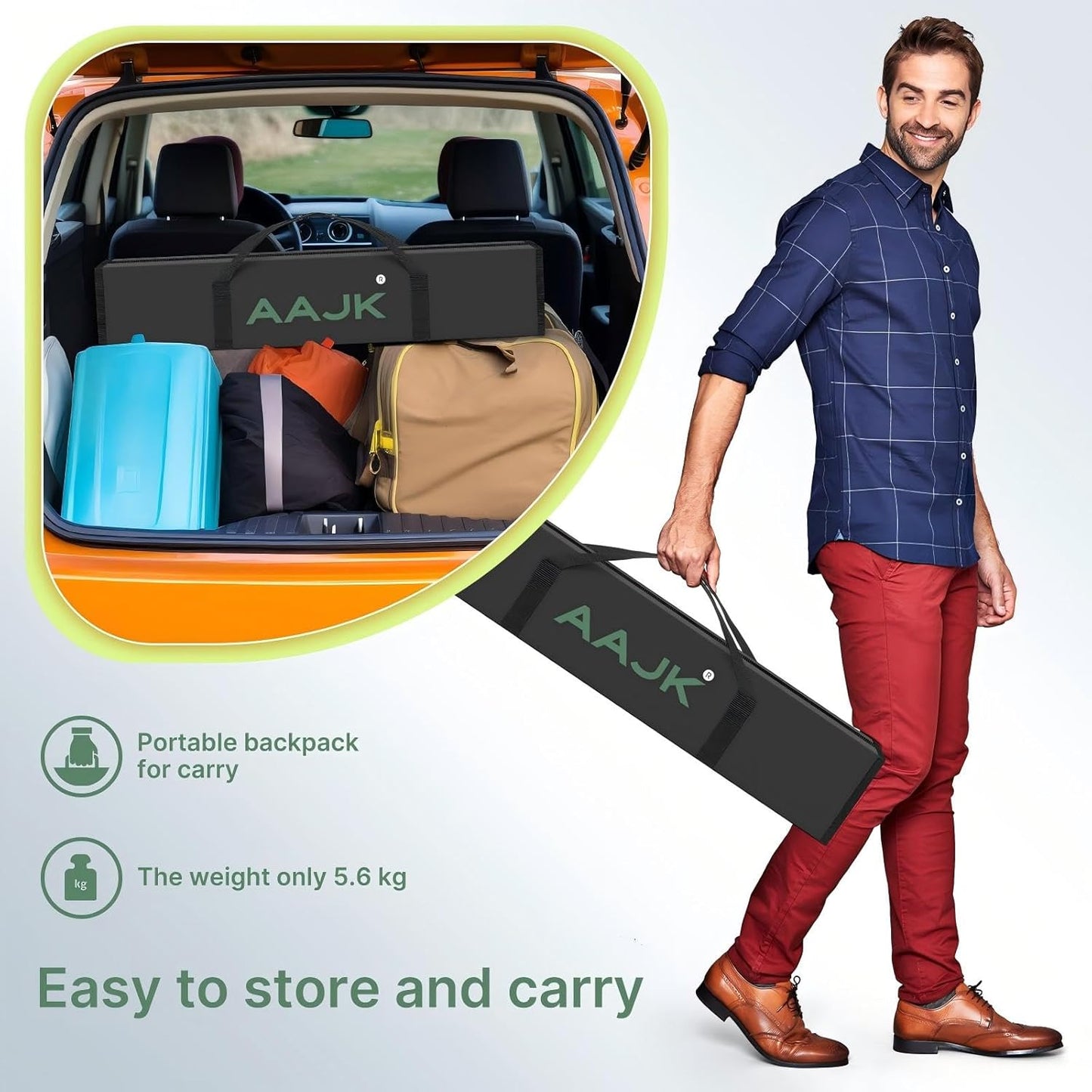 AAJK 120-inch Portable Projector Screen with Stand – Elevate Your Outdoor Movie Nights with 4K HD Clarity and Lightweight Convenience