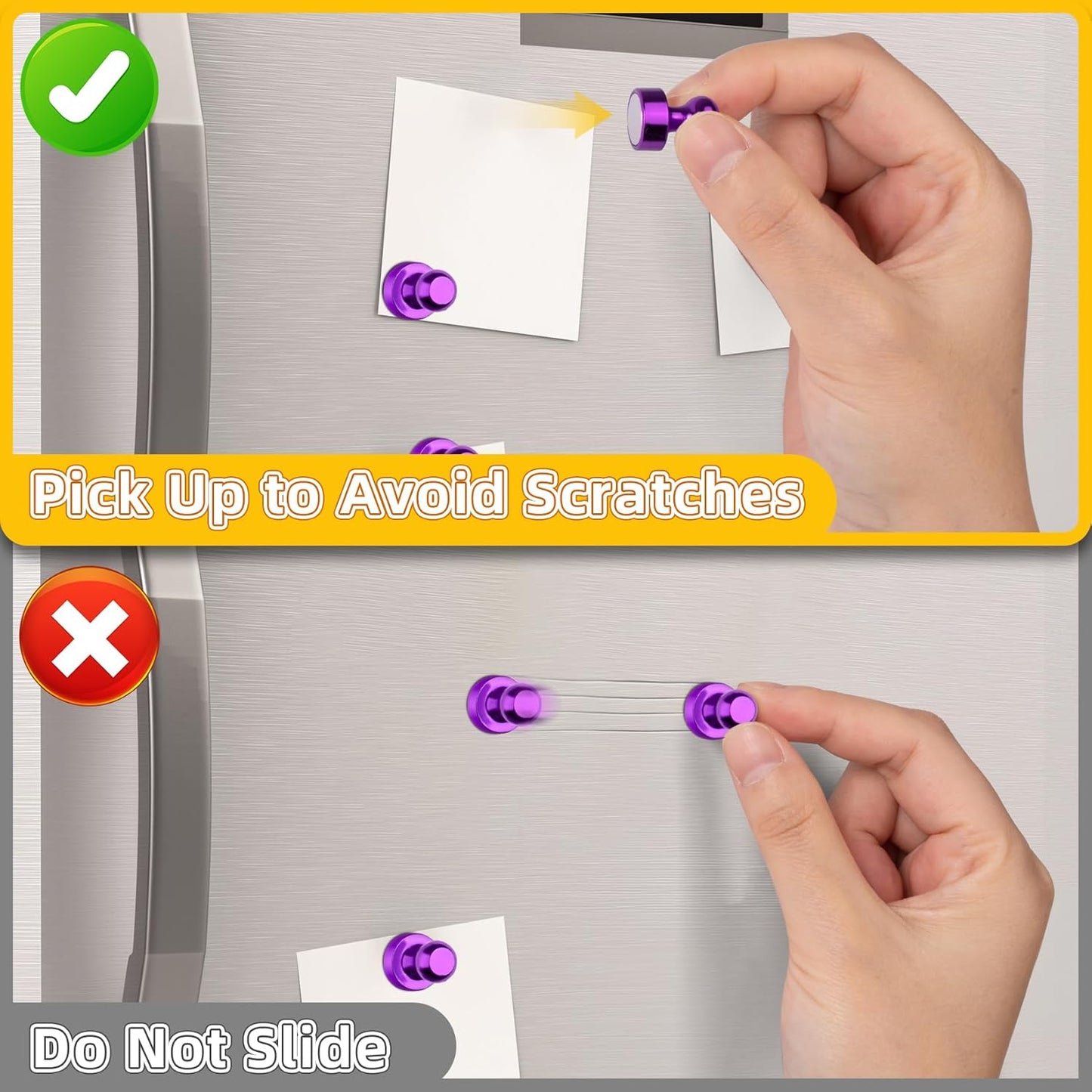 VNDUEEY 16 Pack Purple Fridge Magnets, Refrigerator Magnets Strong Whiteboard Magnet, Small Magnet for Fridge, Magnetic Push Pins for Home, Office, School, Locker, Adult