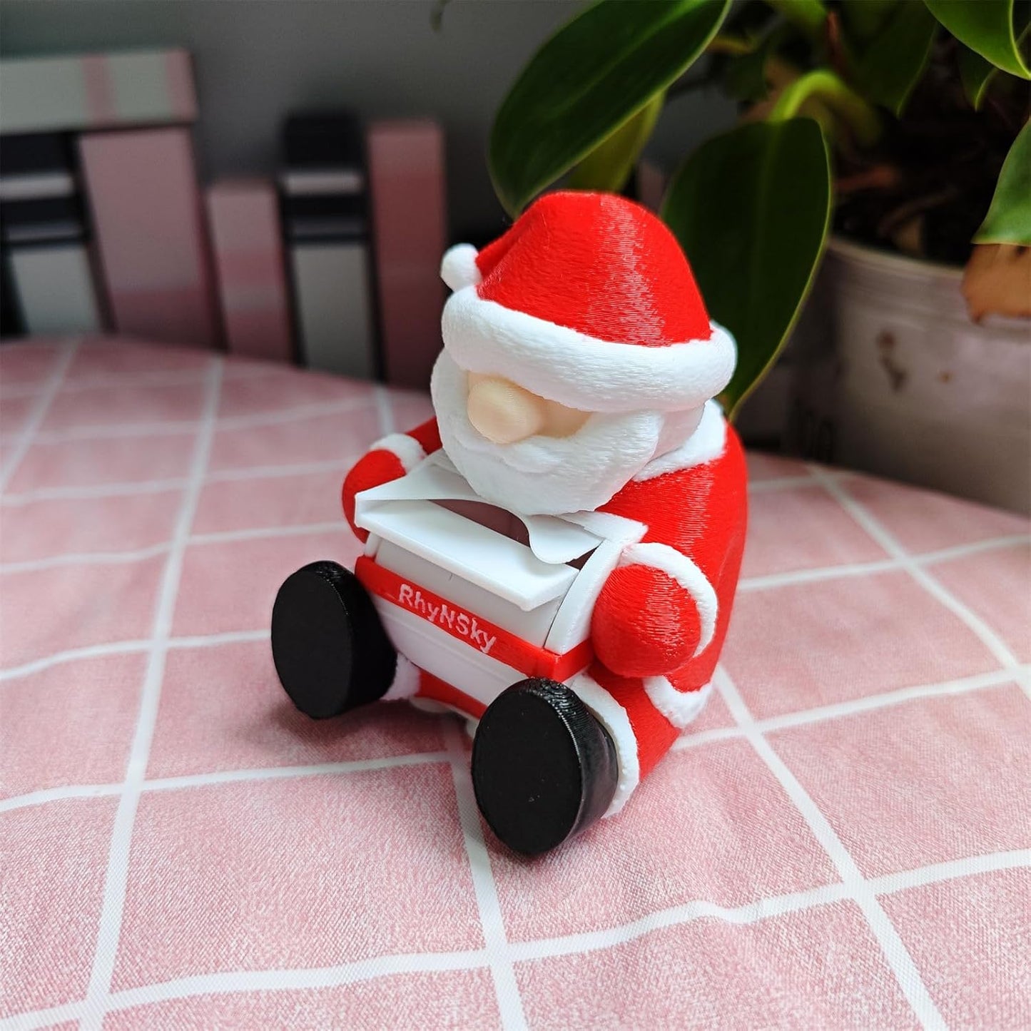 Christmas_Santa_Claus Postage Stamp Holder Stamp Roll Dispenser for Office Desk Accessories, No Stamps, 1.18" Core, C05