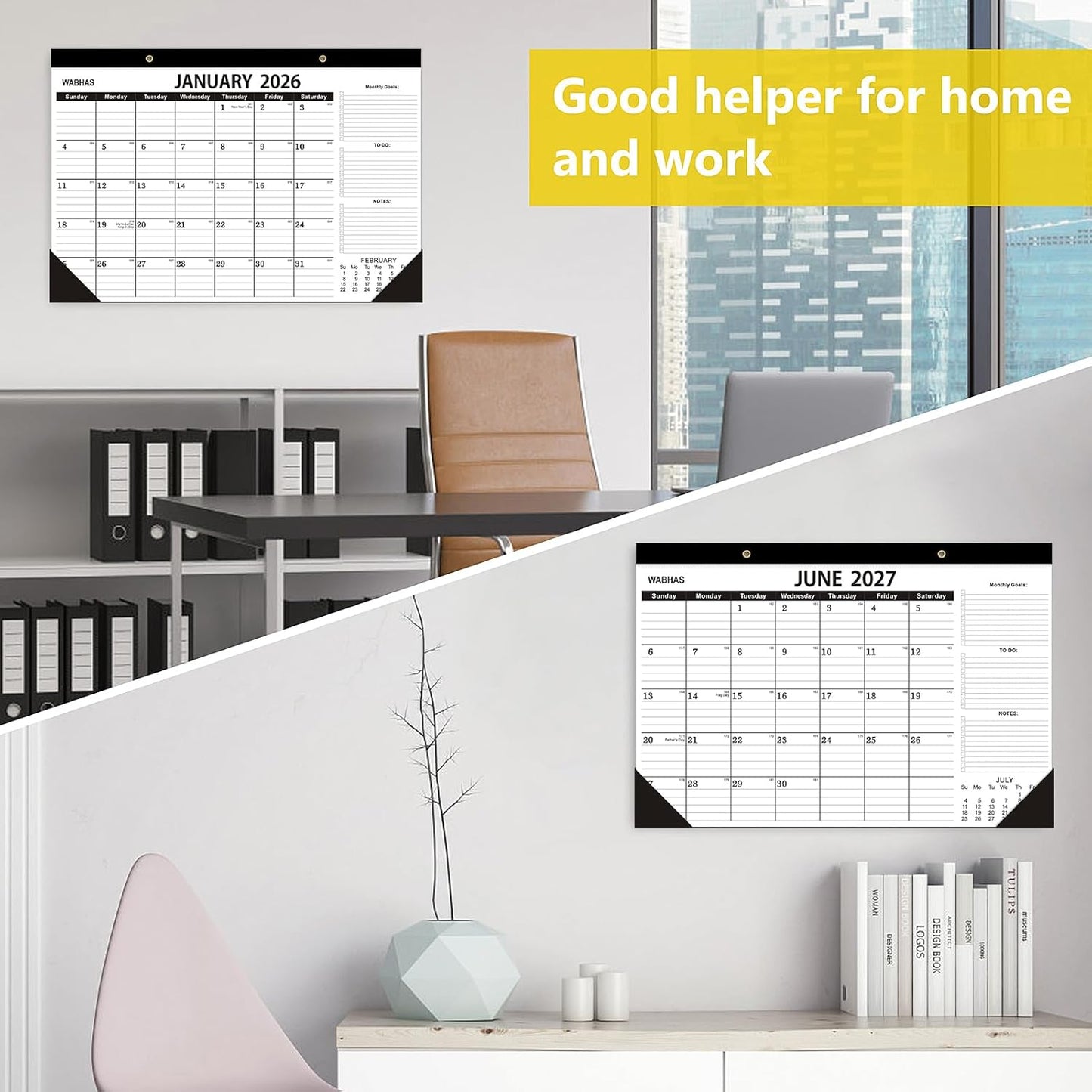 Desk Calendar 2026-Desk calendar 2026-2027,18 Months-January 2026 to June 2027,12x17 in,School Calendar 2026,Office Desk Calendar 2026-2027(2 pack)