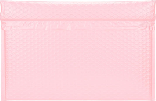 Light Pink Side-Loading Bubble Mailers 16 x 11 Inches,Self-Seal Padded Mailing Envelopes, Pack of 27