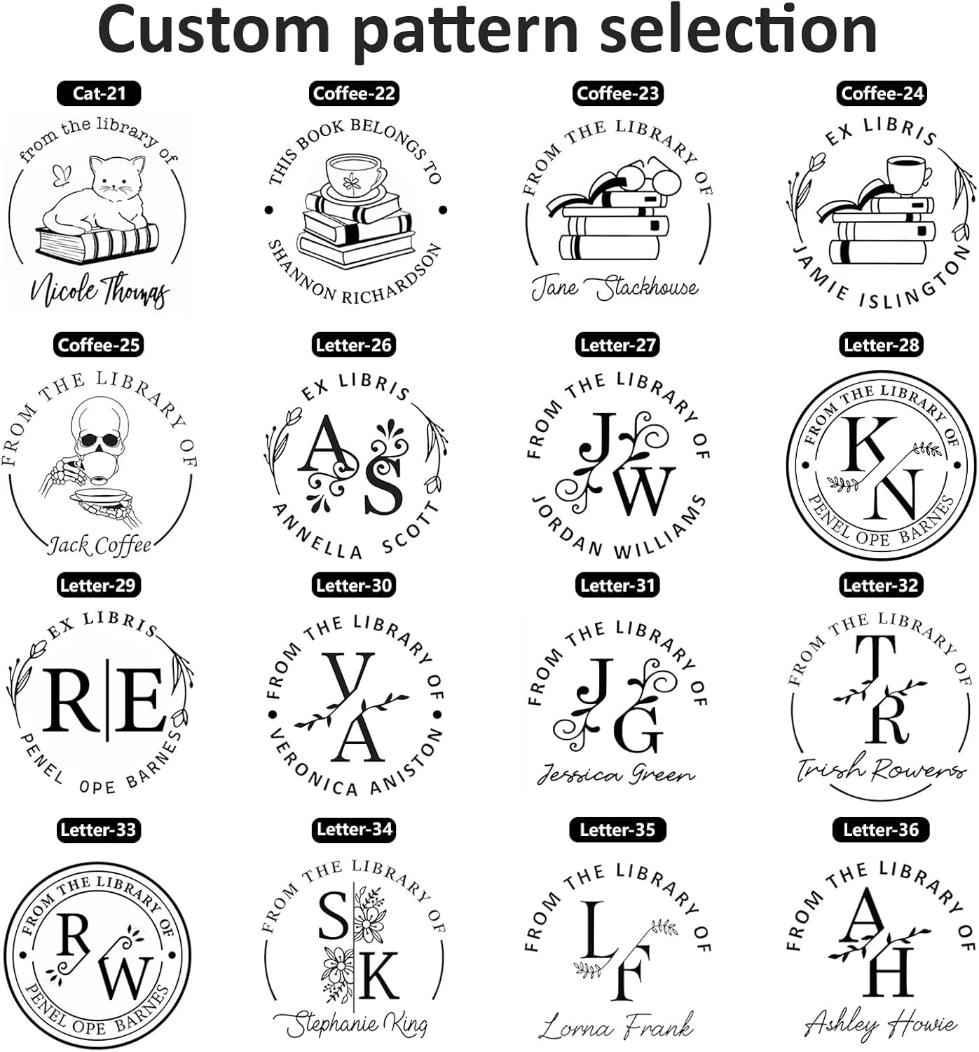 Custom Self-Inking Stamps | Personalized Book Stamp Gift for Book Lovers | 5 Ink Colors (Style03)