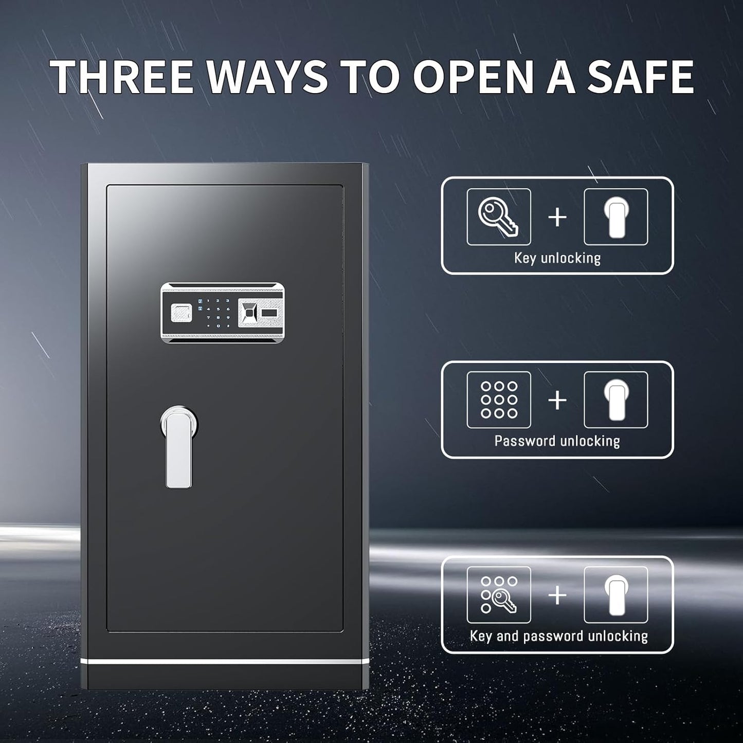 8.1 Cuft Large Home safe,Digital Security Fireproof Safe with Fireproof Waterproof Bag,Personal Document Safe with Programmable Keypad,Built-In Drawers and Removable Dividers for Money Documents