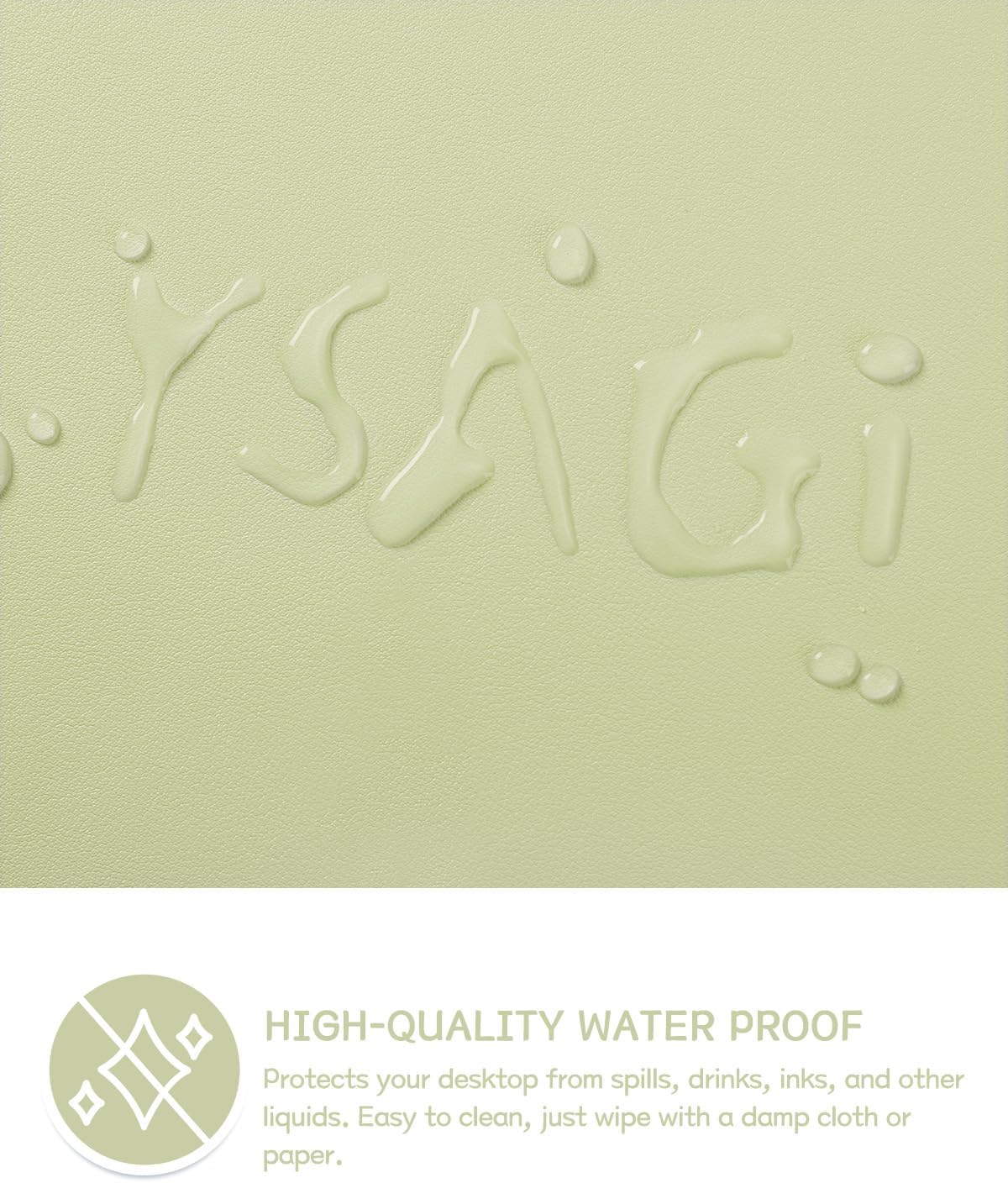YSAGi Non-Slip Leather Desk Pad, Waterproof Laptop Computer Desk Keyboard Mat, Table Protector Blotter Mat, Large Mouse Pad for Office/Work/Home/Decor(Matcha Green, 31.5" x 15.7")