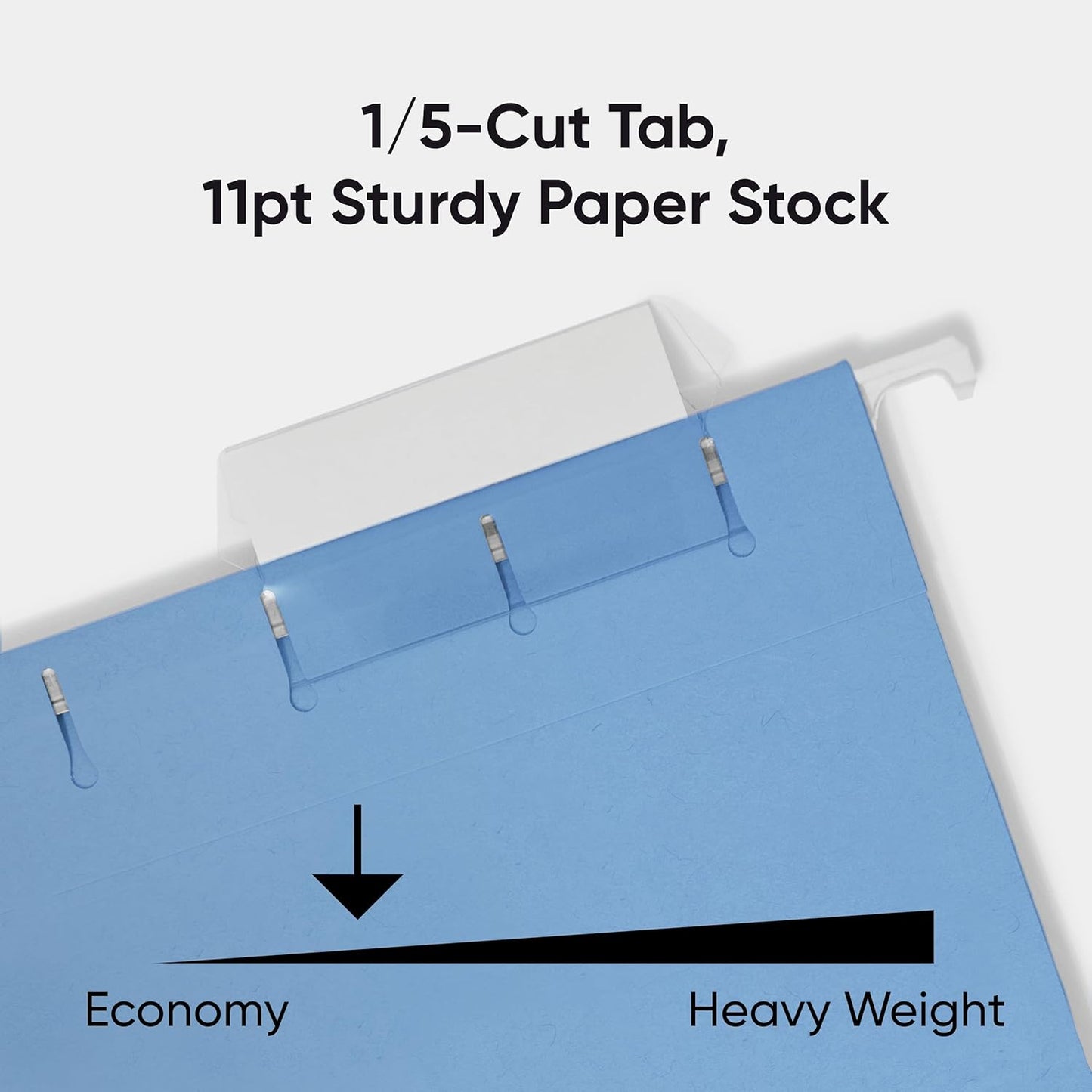 Smead Standard Hanging File Folders, 25 Count, Blue, 1/5-Cut Adjustable Tabs, Letter Size (64060)