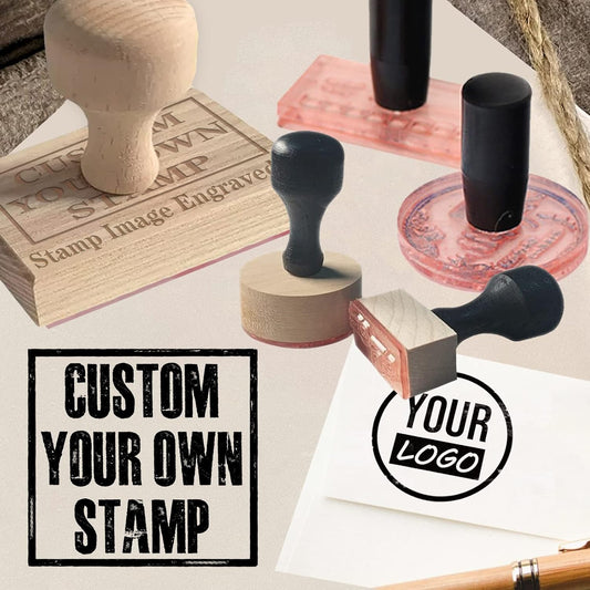 Custom Stamp with Logo Text - Personalized Rubber Stamp with Handle - Address Stamps for Business or Crafting - Square 2"