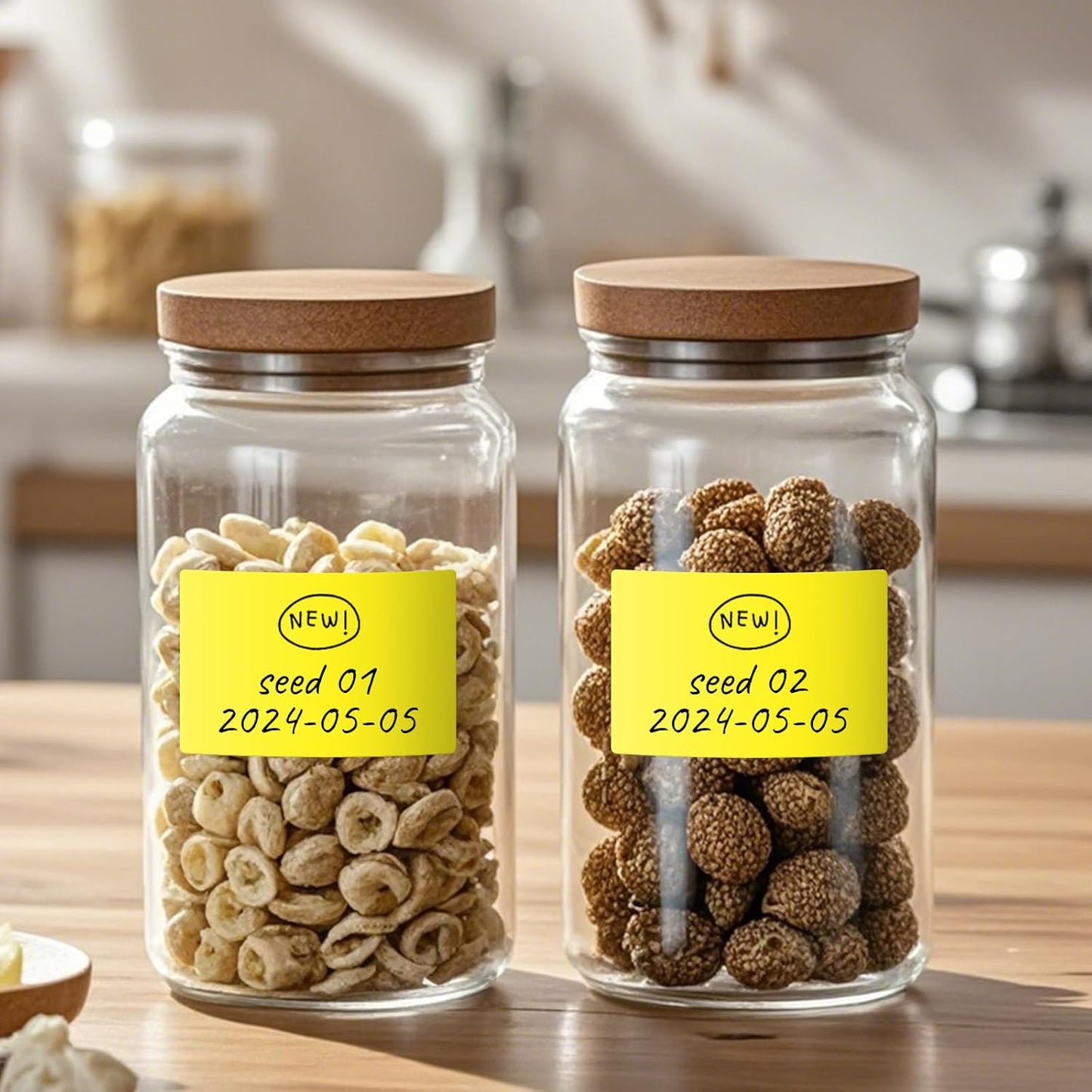 Rectangle Label Stickers 3×2 Inch Vinyl Removable Yellow Sticker Waterproof Writable File Folder Moving Labels for Boxes Home Office Labeling 40 PCS