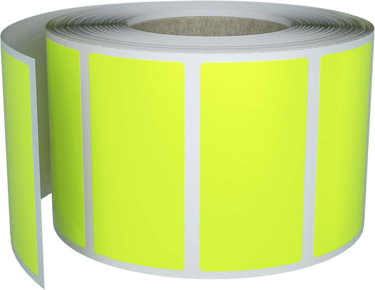 Royal Green Color Coding Labels Stickers Roll in Neon Yellow (1.57 inch x 0.75 inch) Rectangle Folder Label Write on Surface (40mm x 19mm) - 500 Pack