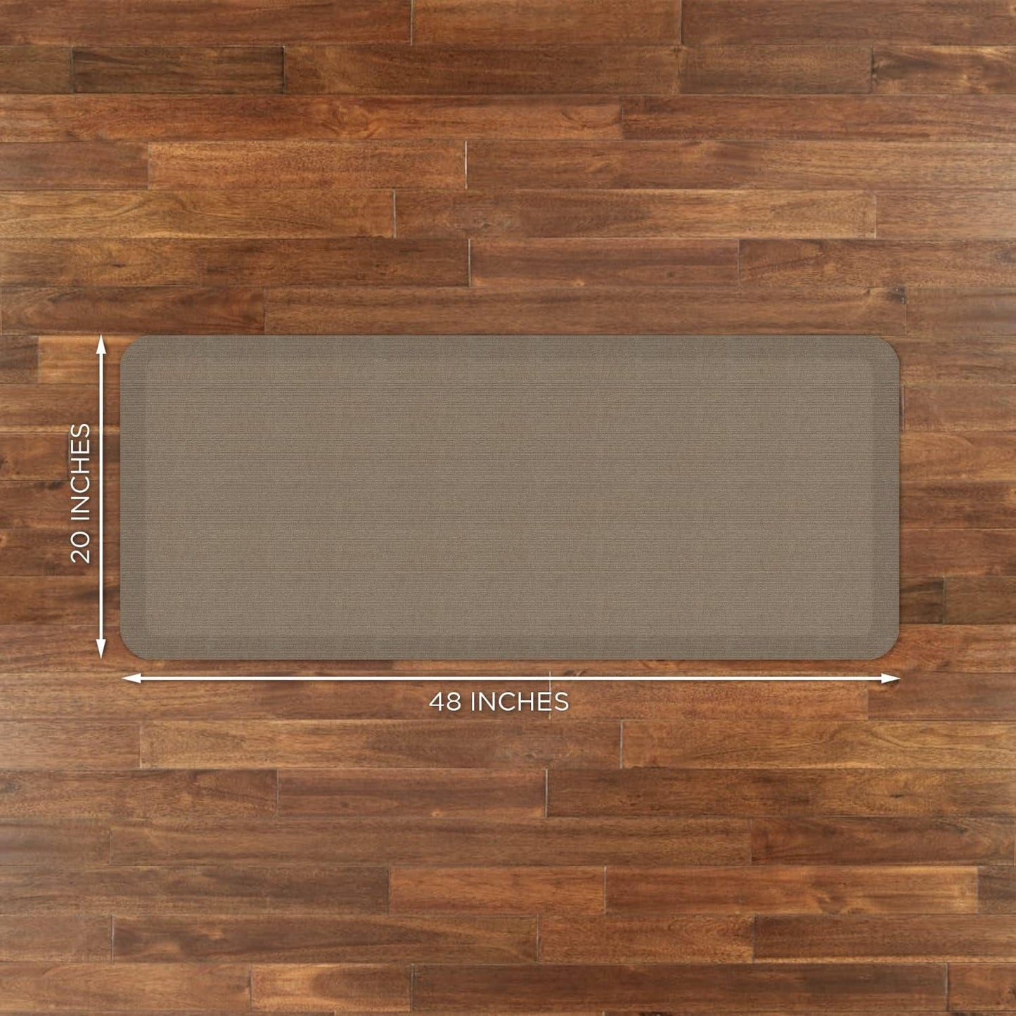 GelPro Anti-Fatigue Designer Comfort Kitchen Floor Mat, 20" x48”, Grasscloth Pecan Stain Resistant Surface with 3/4” Thick Ergo-Foam Core for Health and Wellness