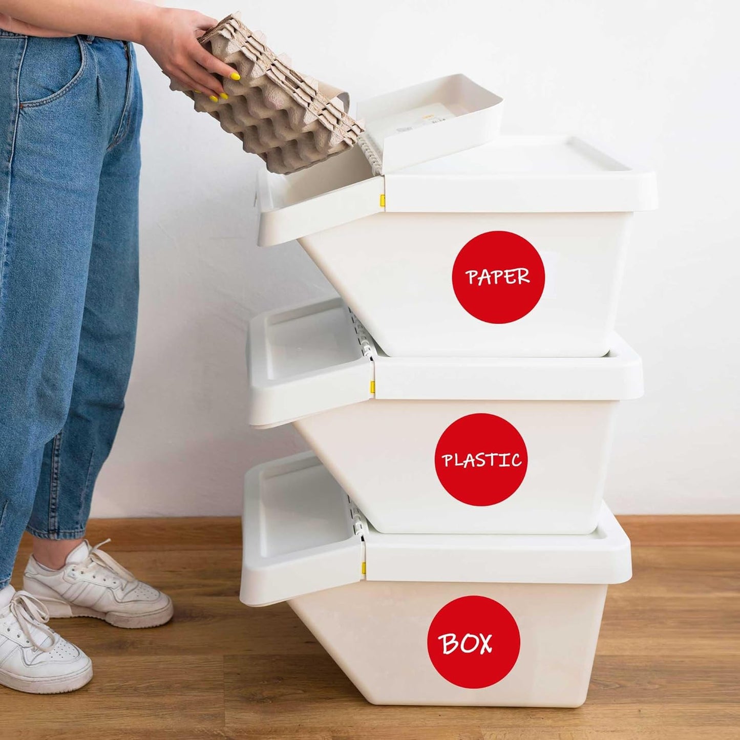 PARLAIM 3”Color Coding Labels Stickers,4Rolls/2000per Dispenser Box Round Adhesive Circle Dot Stickers for Inventory Office Home (Red)