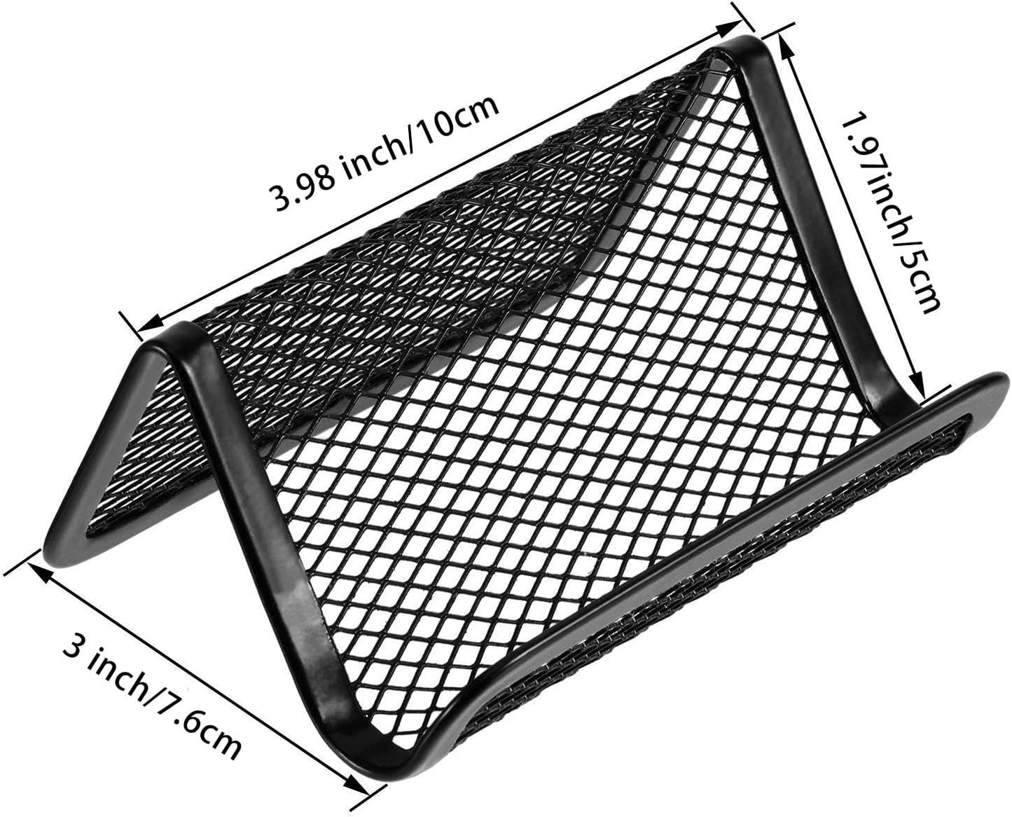 Rocutus 8pcs Business Card Organizer - Metal Card Holder, Desk Display - Black Mesh