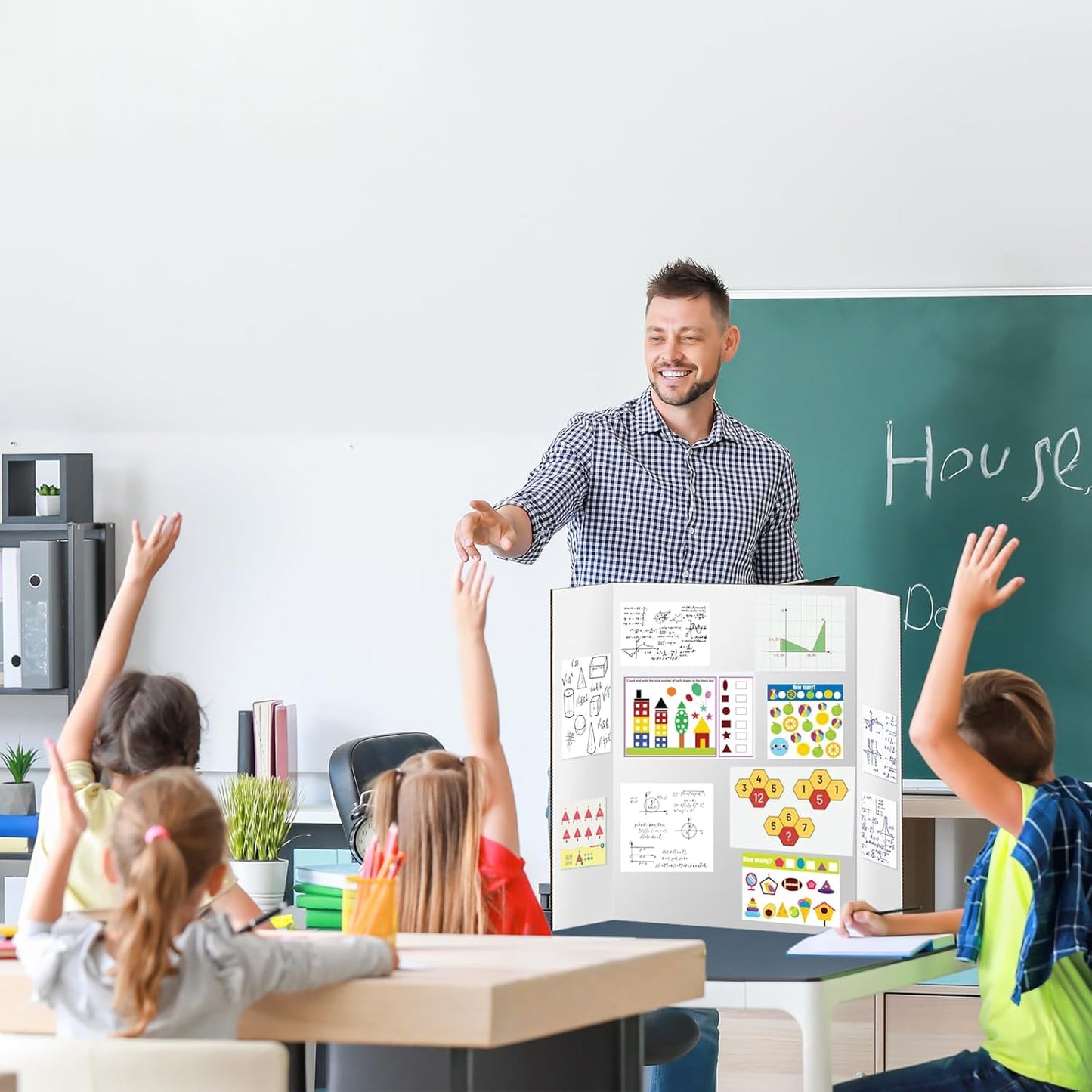 10 Pack Trifold Poster Board 48" X 36", IKAYAS Double Sided White Tri-fold Poster Boards, Science Fair Display Boards Posterboard Foamboard for Mounting, Art, Display, Projects Classroom Supplies