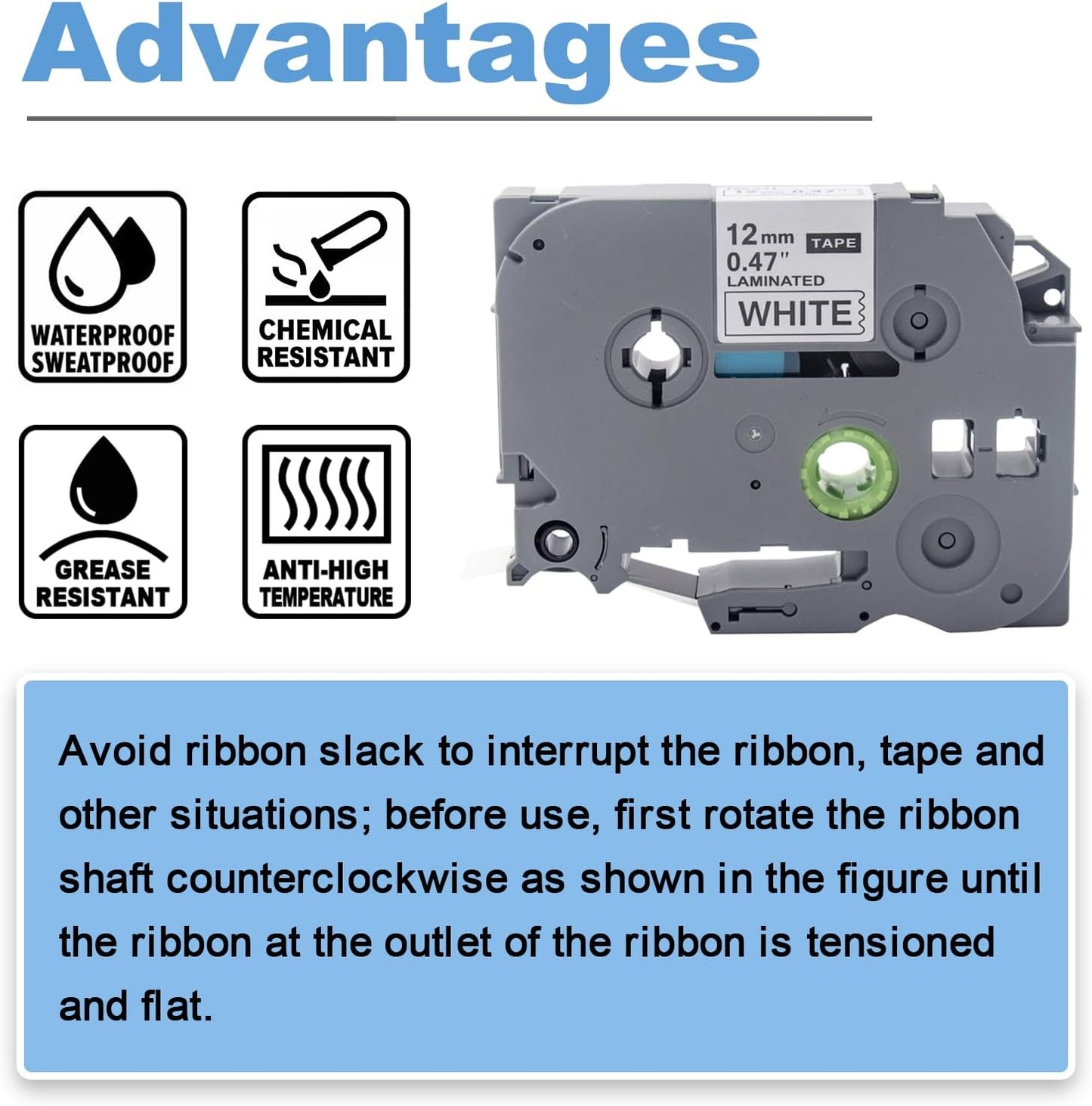 GREENARK Compatible TZe-231 label tape TZe231 TZ TZE 231 Replacement for Brother Black on White Replacement for Brother P-Touch P Touch Label Maker PT-J100 PT-J100W PT-120 PT160 etc (12mm x 8m),4-Pack