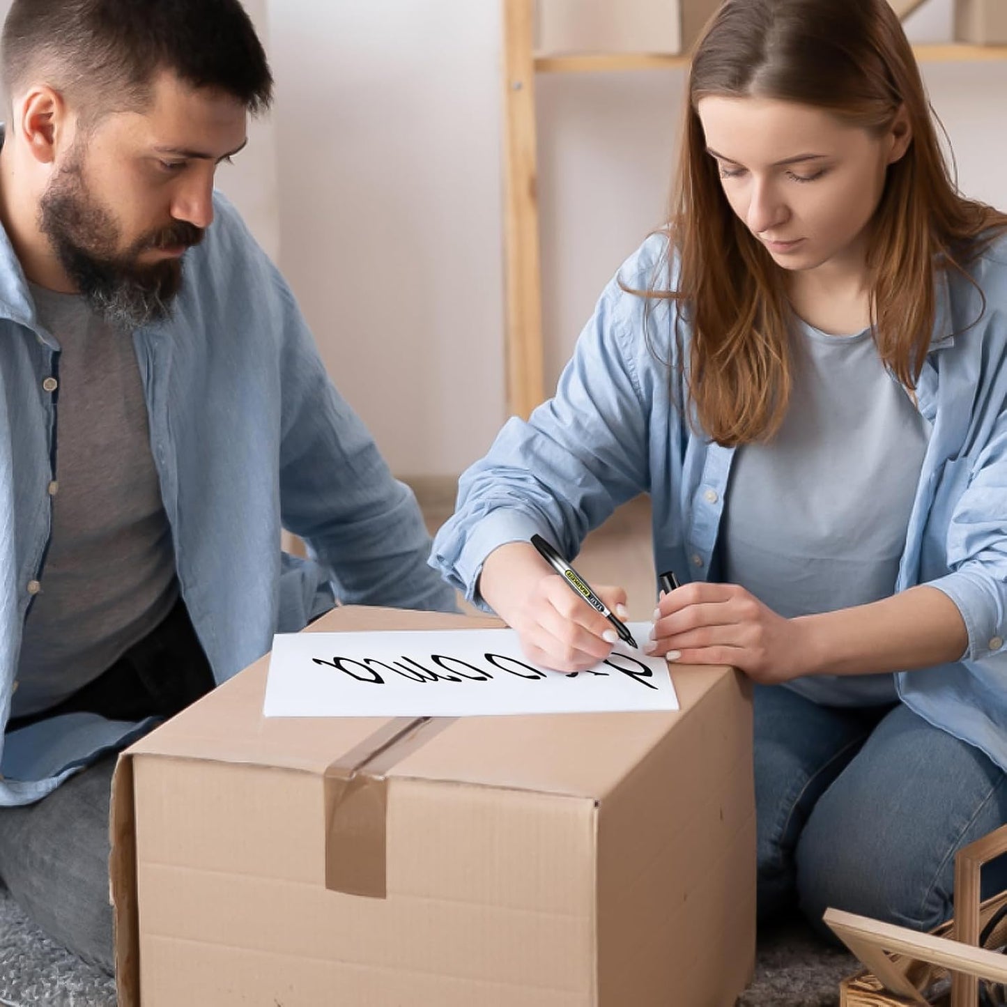 SFAIH Black Permanent Markers Bulk - 24 Pack, 1s Quick Dry, Non-Fading, Fine Point Permanent Pens for Plastic Glass Metal Wood Paper Stone, Office Classroom Kitchen, Doodling, Marking, Waterproof