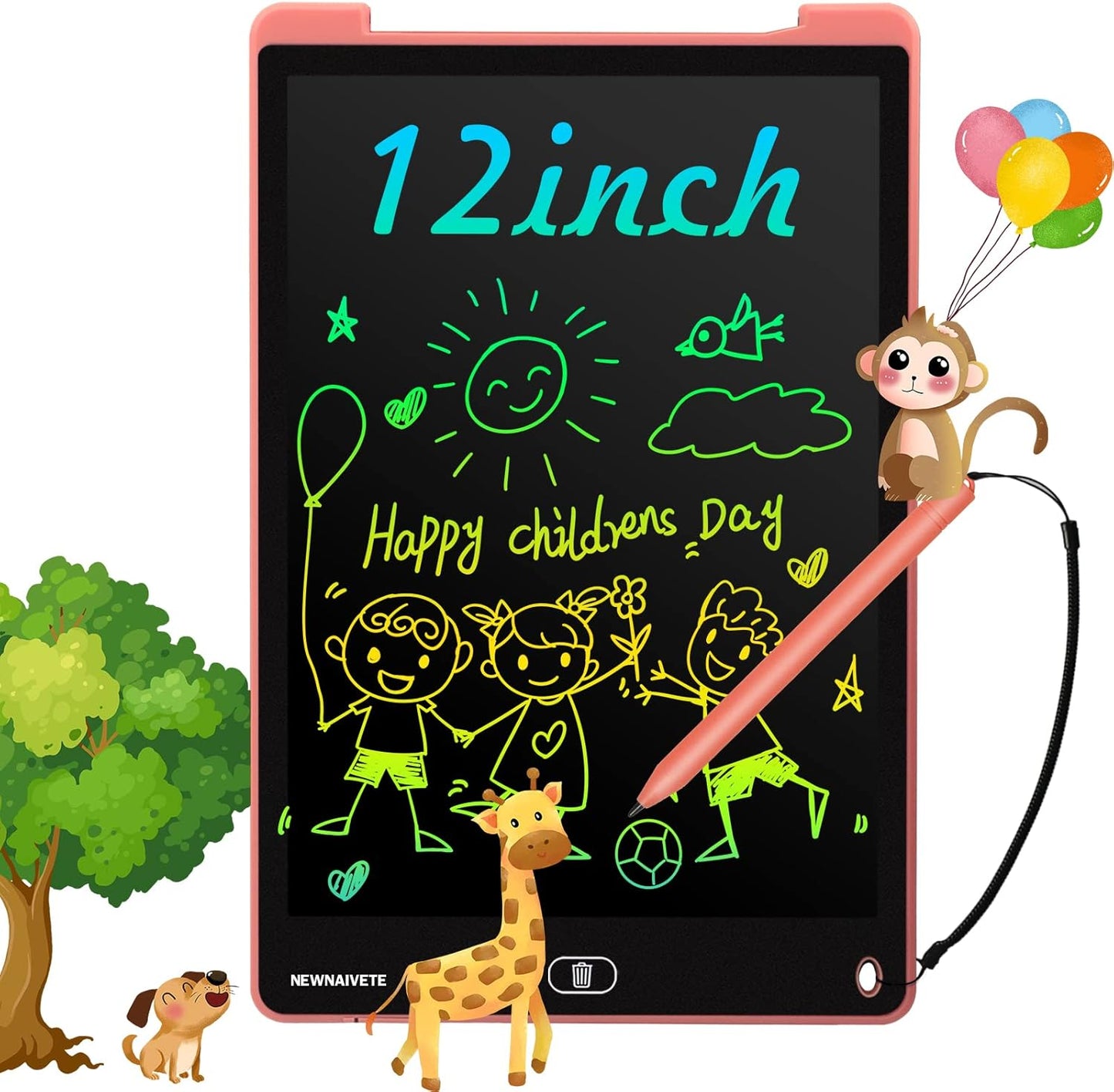 LCD Writing Tablet, 12 Inch Toddler Doodle Board, Colorful Drawing Tablet, Erasable Electronic Drawing Writing Pads, Educational Toys Gifts for Kids Age 3 4 5 6 7 8 Year Old Girls Boys