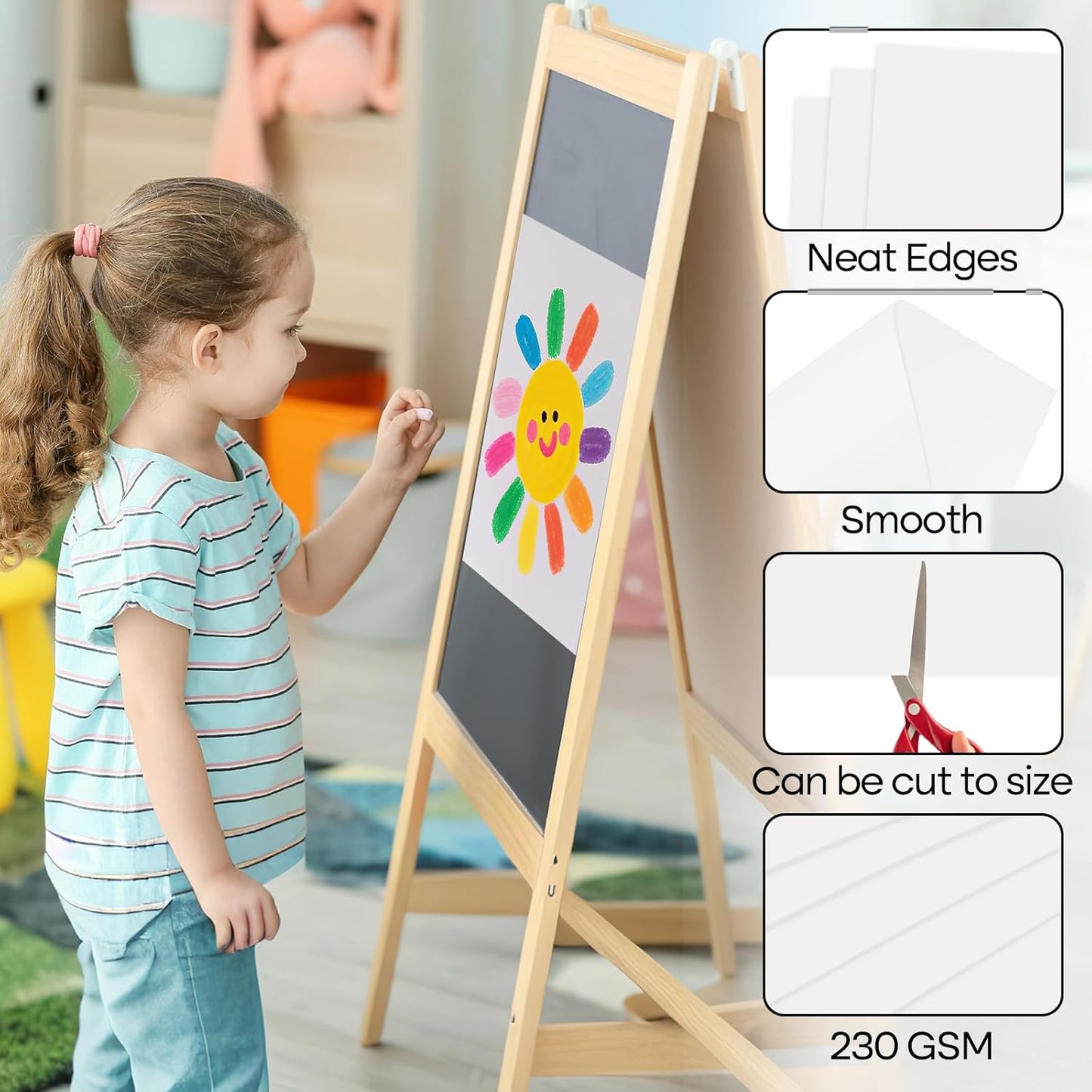 25 Pcs White Poster Board Paper 11.7 x 16.5, ROOKEA White Vision Boards Bulk Smart Posterboard Blank Graphic Display Card Paper for Drawing Artwork School Arts Crafts Classroom Projects Scrapbooking