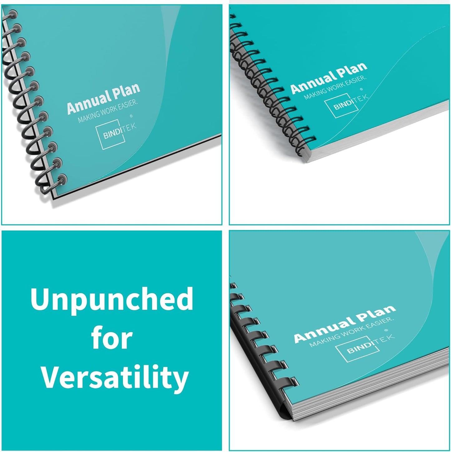 Binditek 100 Pack 6 Mil Clear Presentation Covers for Binding, Ultra Clear, 8.5 x 11 Inches, Letter Size, Square Corners, Un-Punched, Office Supplies