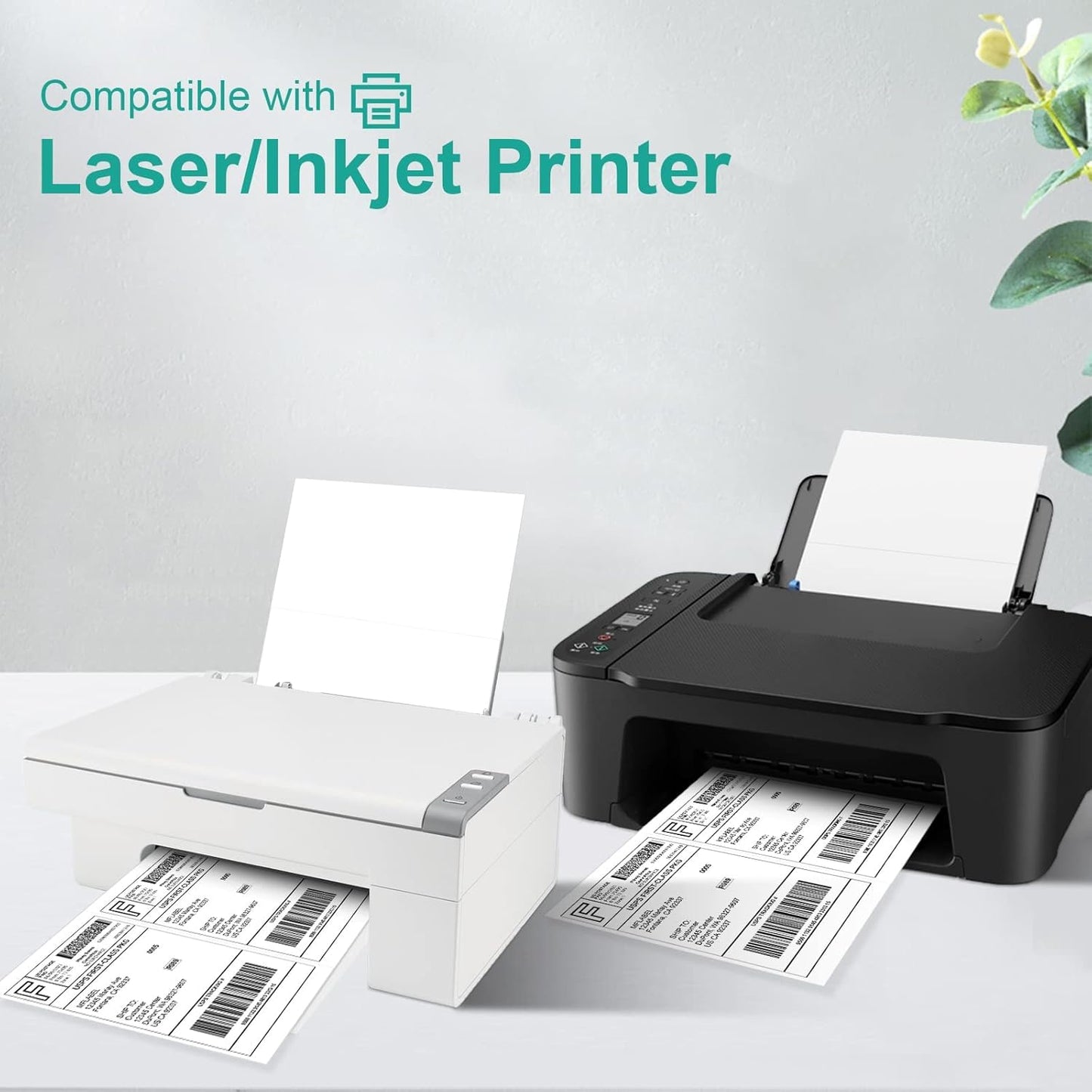 MFLABEL® Round Conrner Half Sheet Shipping Labels 2-UP Click-n-Ship Mailing Postage Labels(4000Labels)