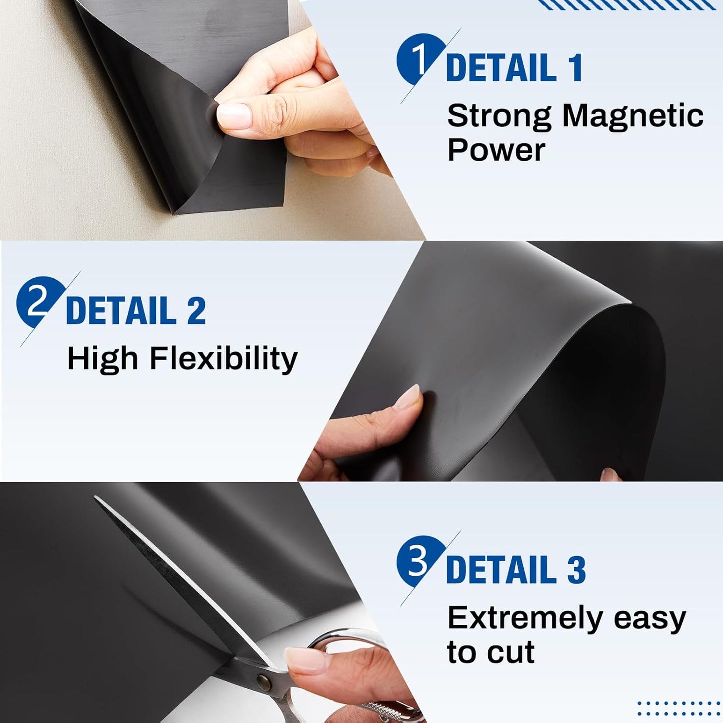 Amylove 8" x 10 ft Extra Large Magnetic Sheets for Crafts Non Adhesive 30 Mil Flexible Sheets for Die Cuts Arts Crafts Refrigerator and Metal Cutting Die Storage