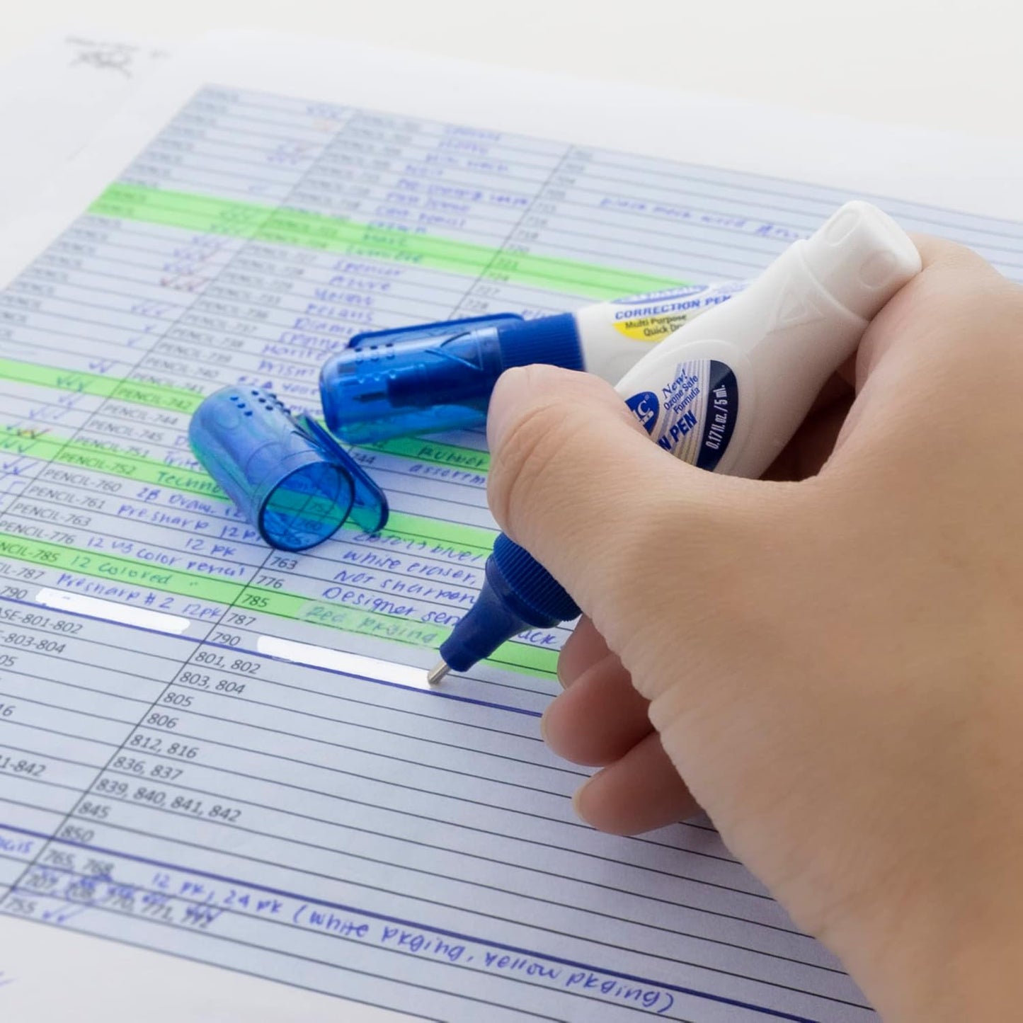 BAZIC Correction Pen (0.17oz/5 ml), Precise Metal Tip Applicator, Mini Fine Point Corrections Fluid, White Out Liquid (2/Pack), 144-Packs