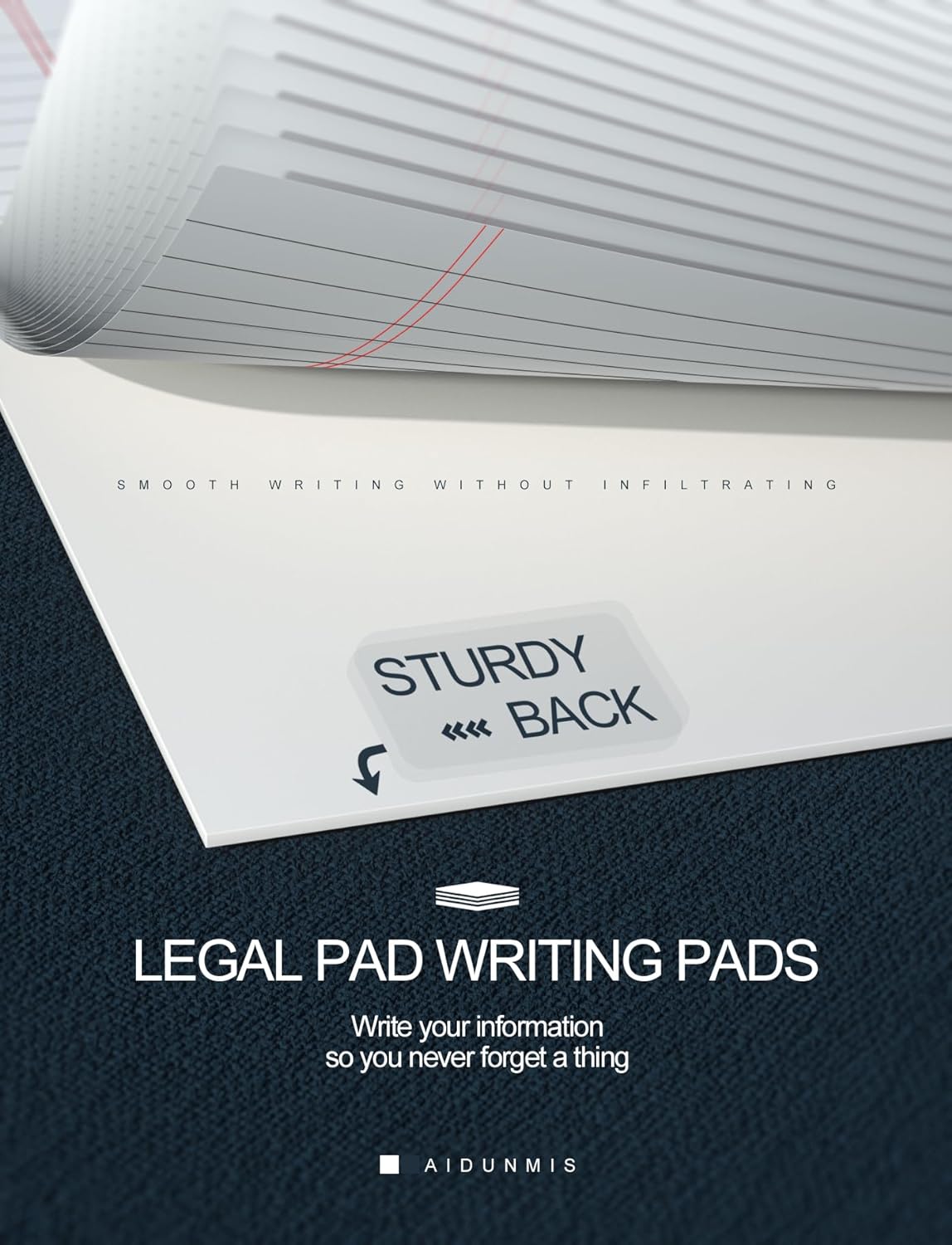10 Pack Legal Pads Writing Pad 5x8 Inch Lined Writing Note Pads Grocery List Notepad Narrow Ruled Writing Pads 5x8 White Small Legal Pad 30 Sheets To Do Notepad 80GSM Paper for School, College, Office