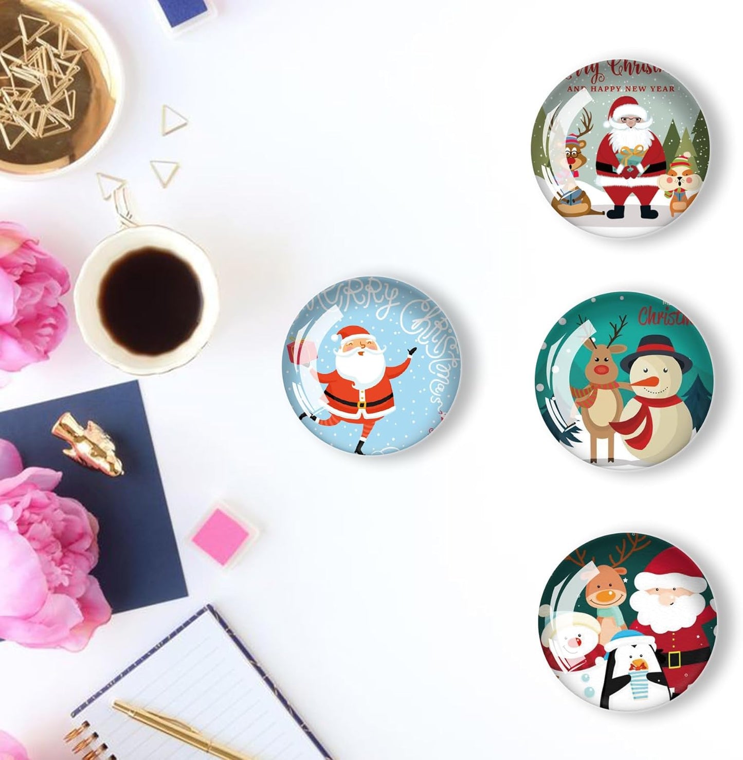 Christmas Refrigerator Magnets 12Pcs Glass Strong Magnetic Refrigerator Magnet Fridge Sticker,Crystal Fridge Magnets Decoration for Crafts,Strong Fridge Magnets for Kitchen, School