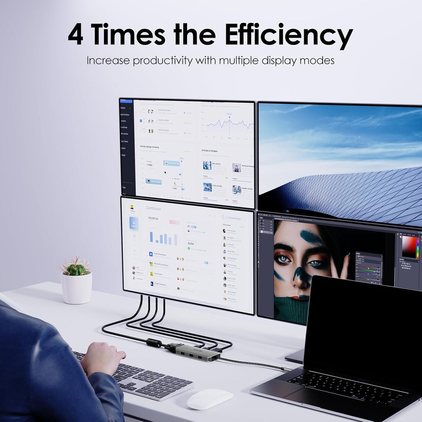 WAVLINK USB C Docking Station (Grey)