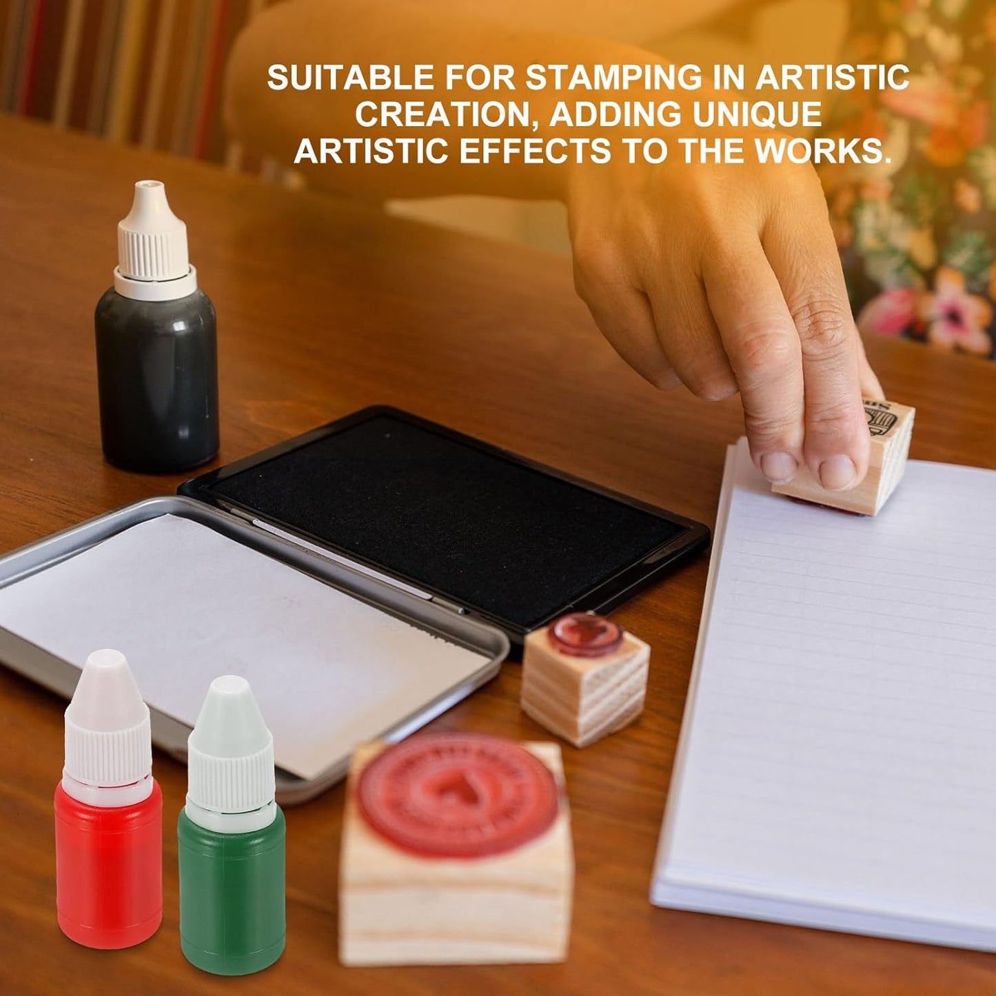 PATIKIL 0.33oz Refill Ink for Stamps and Ink Pads, 12Pcs 10ml Stamp Pad Ink Refill for Office Stamp Self Inking Stamp Date Stamp Scrapbooking, Rose Red