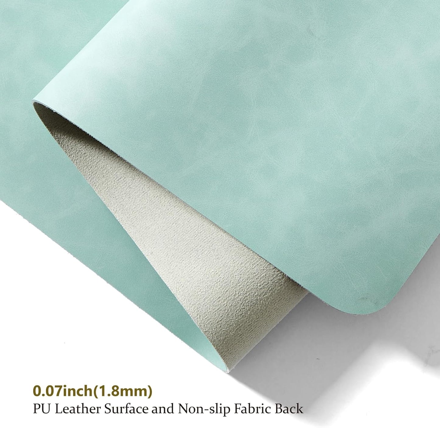 Distressed Leather Desk Mat - Non-Slip PU Desk Pad for Office and Home - Desk Organization and Accessories - Ideal for Large Mouse Pad and Desk Mats on Top of Desks(Mint Green,36"x 17")