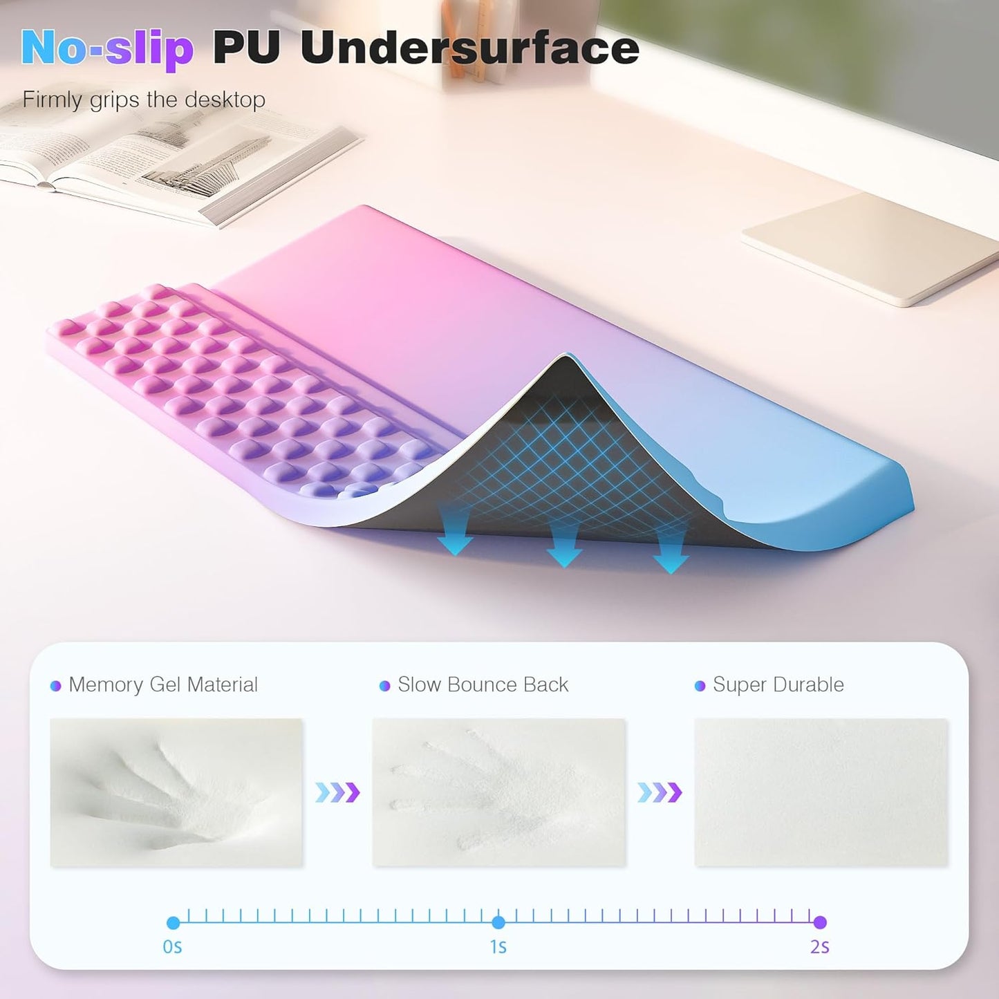 Ospelelf Ergonomic Keyboard Wrist Rest Pad Comfortable Keyboard Stand Riser Holder Pad for Office Gaming