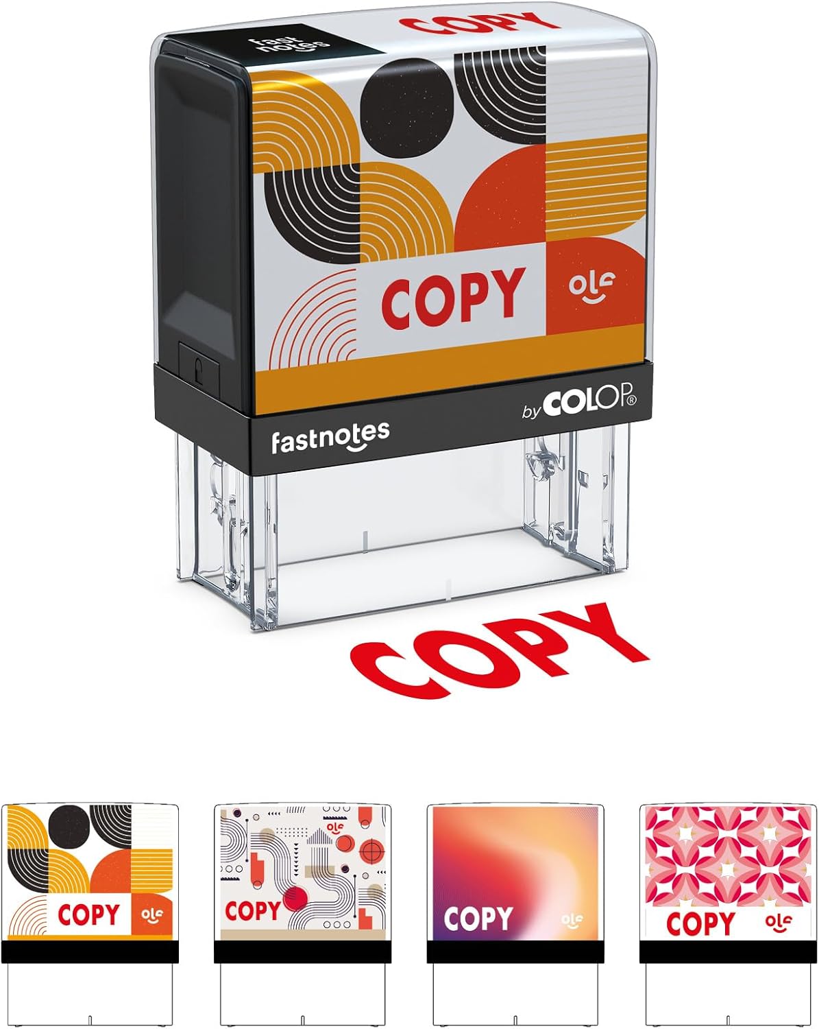 Fastnotes Copy Self-Inking Rubber Stamp by COLOP - Great for Office Documents, Notary, Warehouse, Accounting Paperwork, Business, and Legal Documentation - Red Ink (Copy- Red)