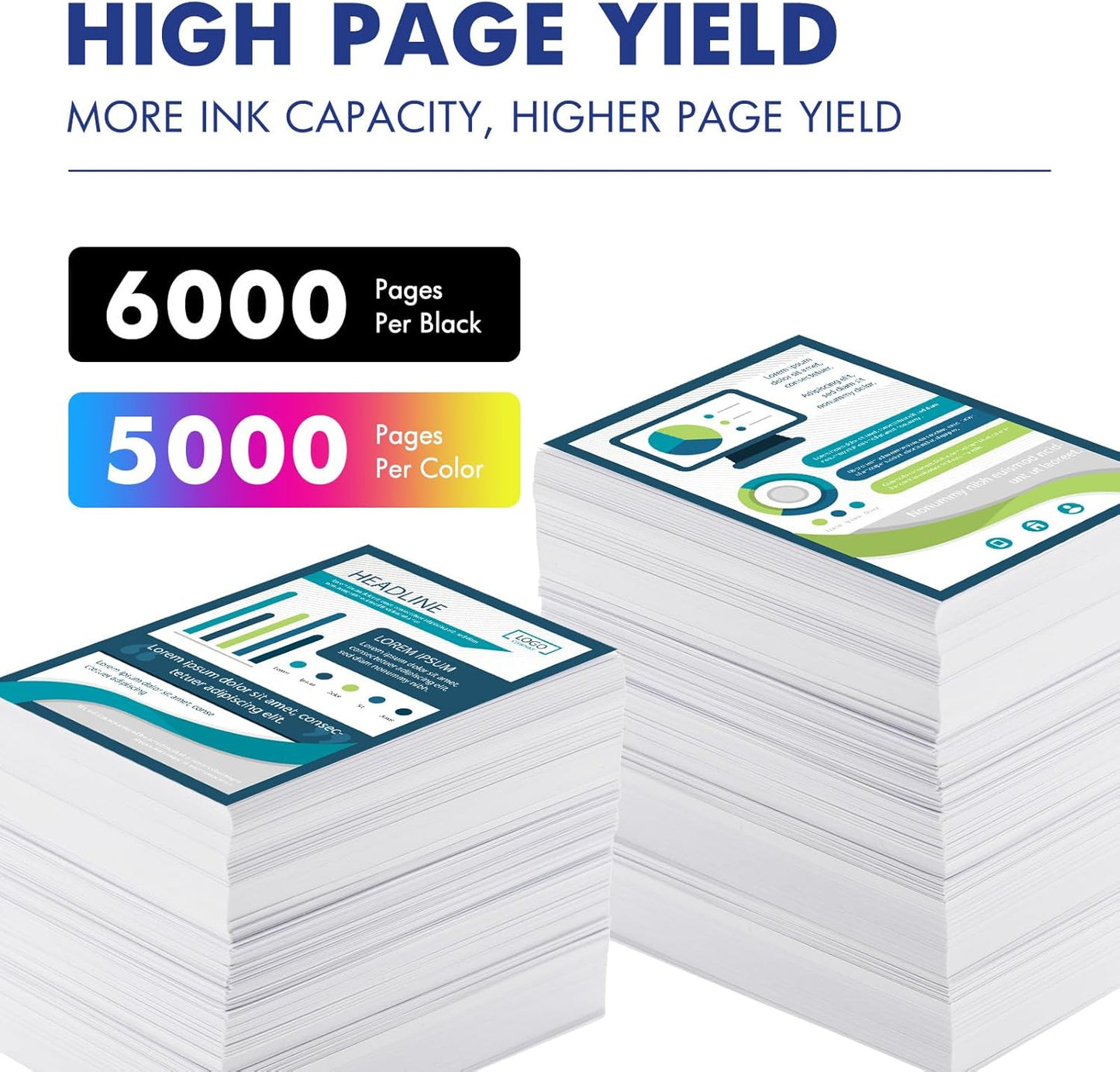 Cool Toner LC406XL LC406 Ink Cartridges for Brother Printer MFC-J4335DW MFC-J5855DW LC 406 XL for MFC-J6555DW MFC-J4535DW MFC-J6955DW MFC-J4345DW MFC-J5955DW HL-JF1 5 Pack-2Black Cyan Magenta Yellow