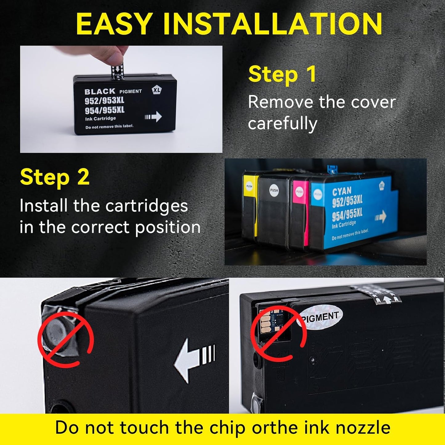 952XL Ink Cartridges Combo Pack for HP 8710 7740 Printers HP952XL Ink Cartridge Black and Color for HP Officejet Pro 8210 8730 8200 8720 8700 7740 8715 8702 8725 8740 4 Pack Black Cyan Yellow Magenta