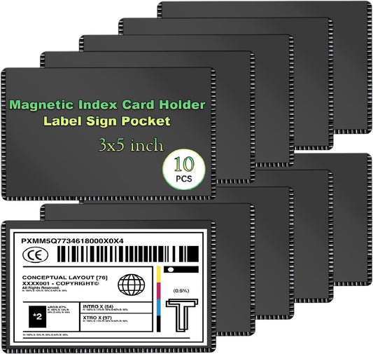 Magnetic Index Card Holder 3X5,Magnet Frames for Photos,Flashcards,Quick Notes 10PCS
