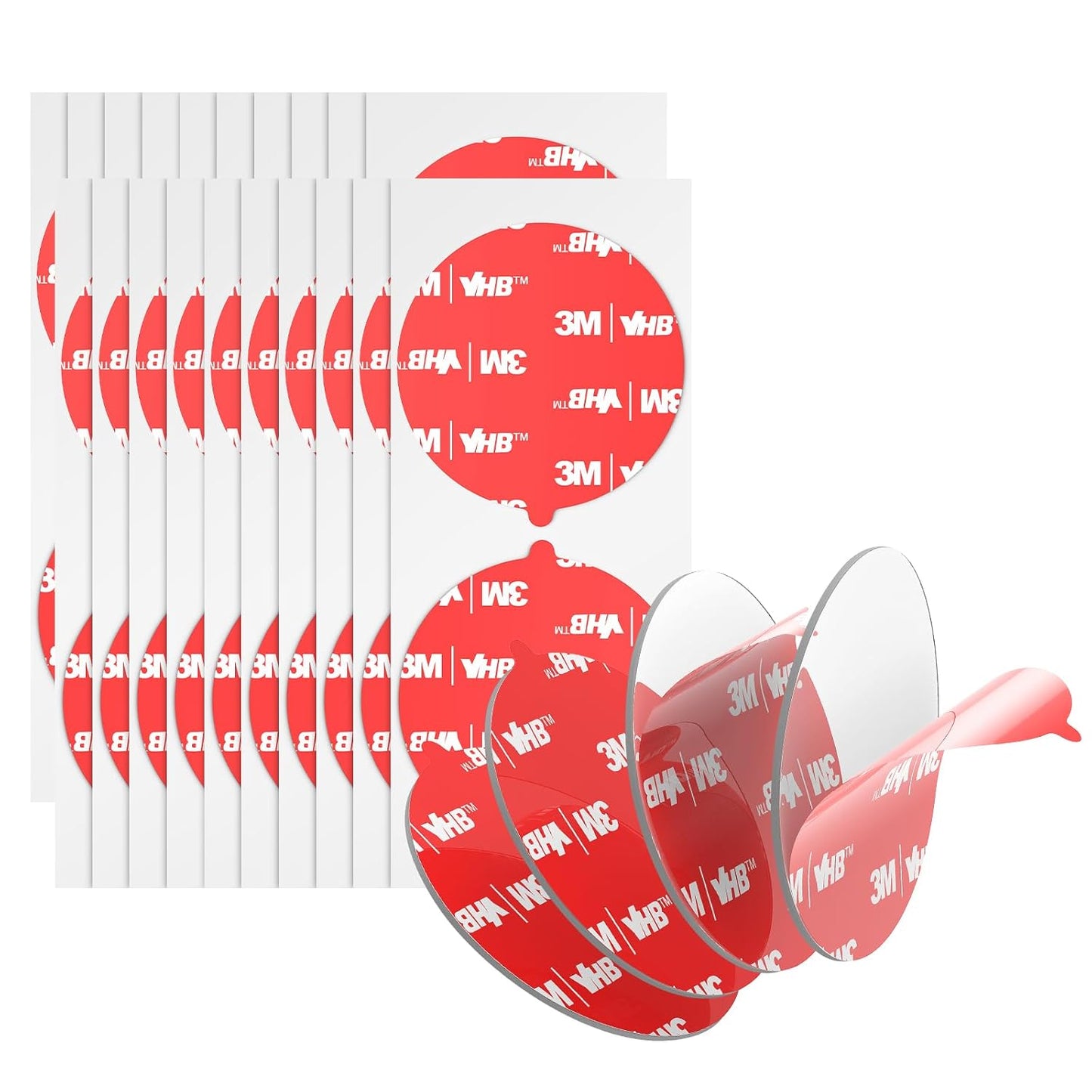 3M Double Sided Adhesive Dots Heavy Duty VHB 2" Diameter 0.02in Thick 40 PCS Clear 4905 Round Sticky Mounting Strong Adhesive Waterproof Foam Tape for Home Office Car Deco