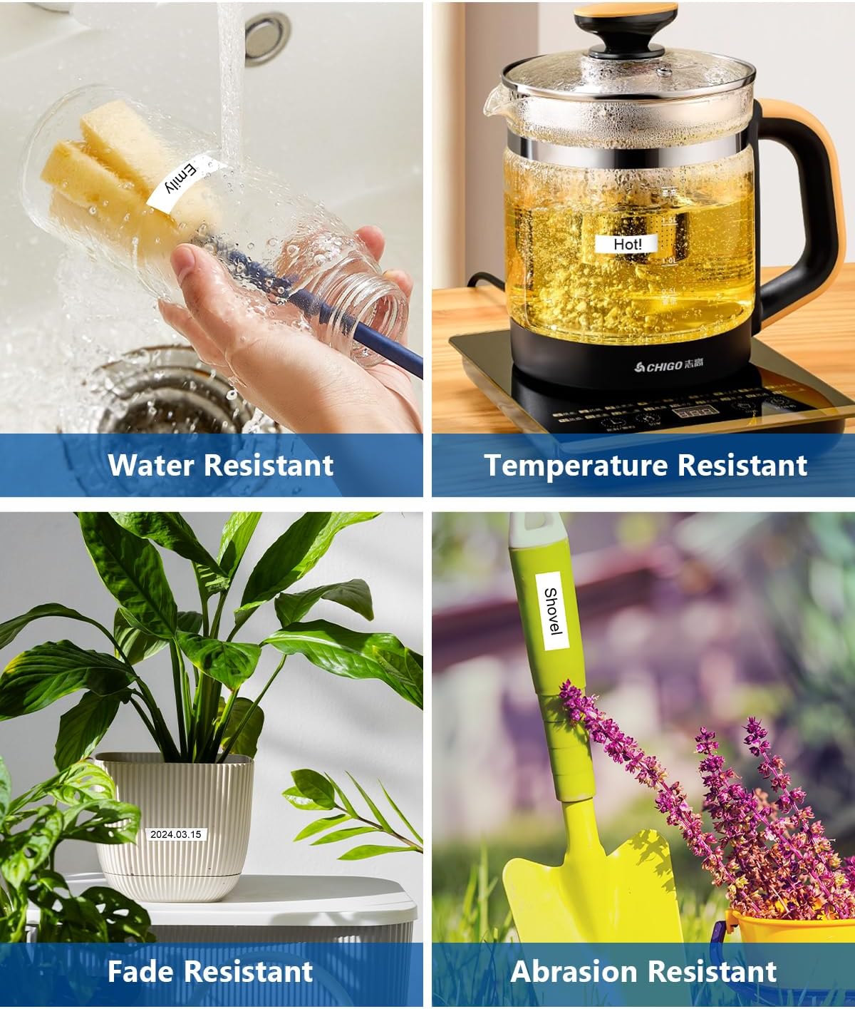 TZe-2312PK Tape 12mm 0.47" Label Maker Tape Laminated Black on White 1/2 Inch Replacement for TZe-231 TZe231 TZ-231 Label Tape Refills for PT-H110 D210 D220 D400 D600 PT-H103W, 2-Pack