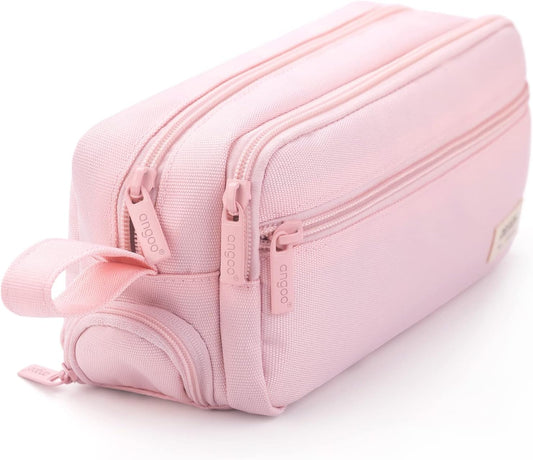 HVOMO Large Pencil Case High Capacity Holder Box Storage bag Desk Organizer Marker Pouch Pen For Middle School Office College Adult Girl and Boy(Pink)