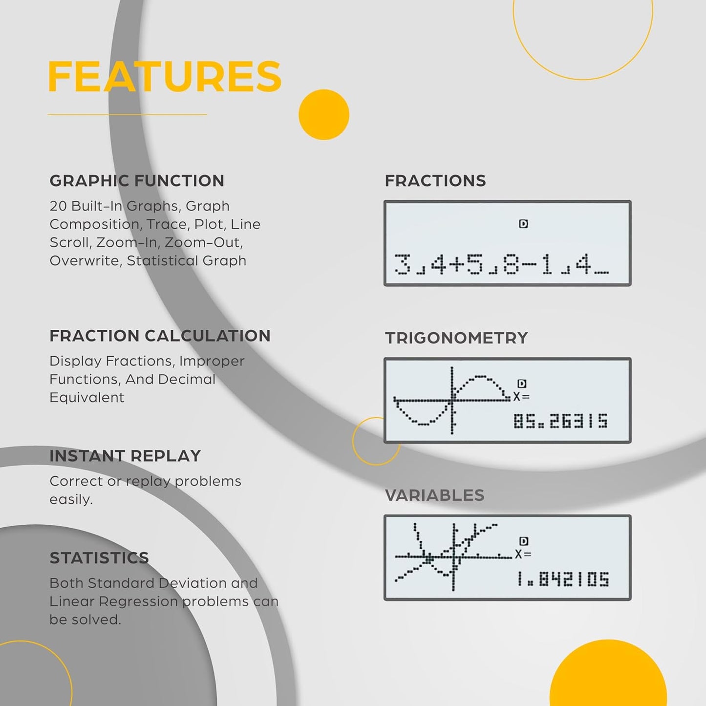 TOVO Scientific Calculator with Graphing Functions, Multiple Modes, 360 Functions, Large Screen, Intuitive Interface for Beginners, High School & Advanced Courses, TS-259 (Developed by CATIGA)