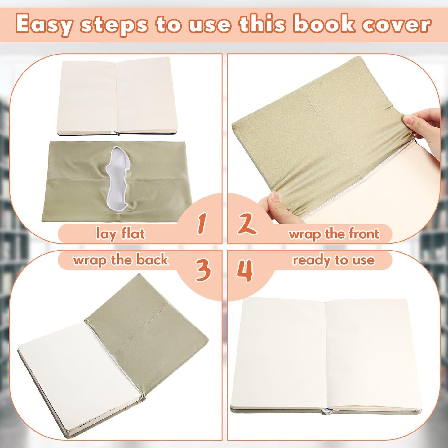 PerKoop 12 Pcs Jumbo Book Covers Stretchable Fabric School Book Protector Reusable Washable Cover Protector for Most Hardcover Textbooks(Morandi Color,6 x 9 Inch)