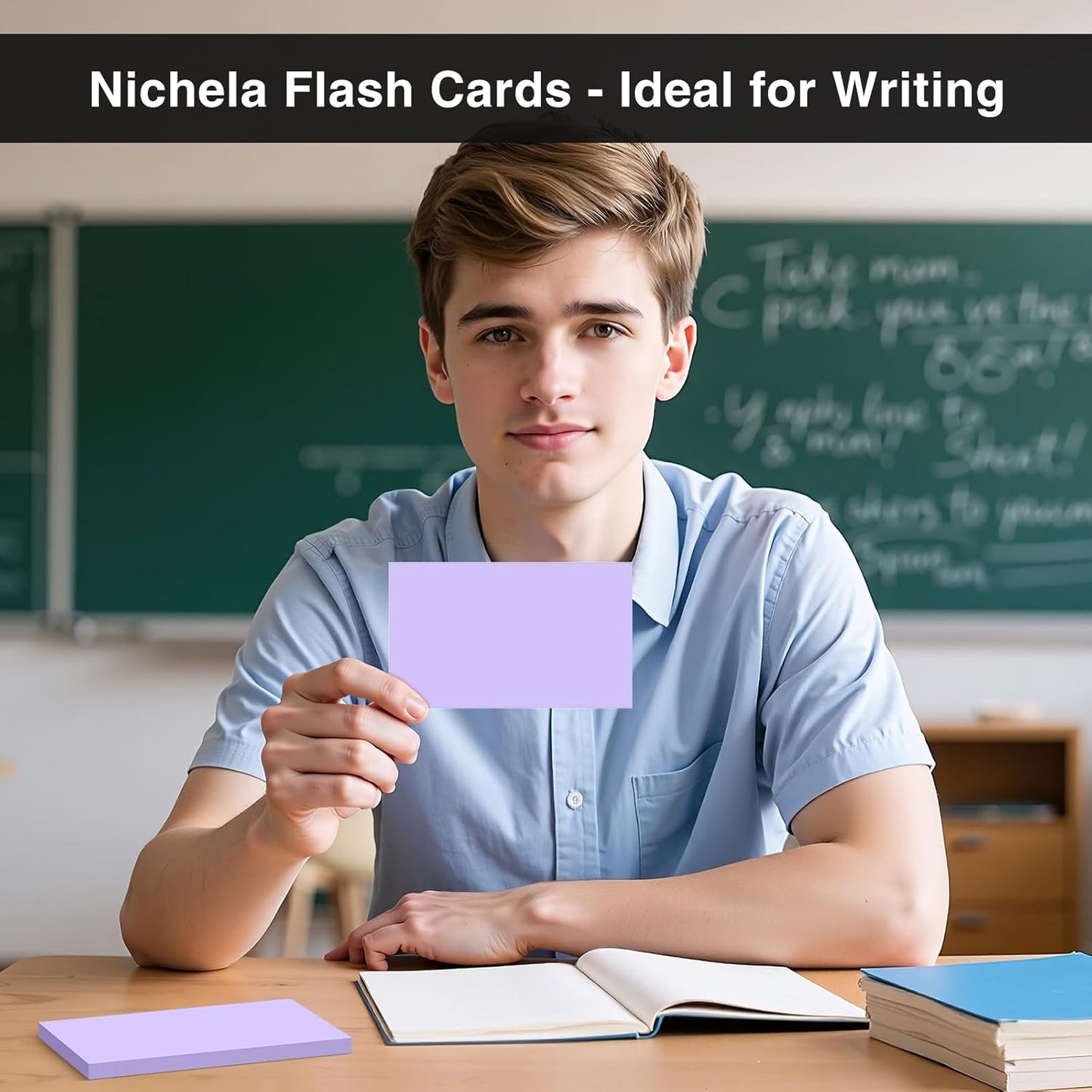 300 Count Blank Index Cards 3x5 Inch Purple Flash Cards Colored Cardstock, Unruled Note Cards Study Card Portable Learning Flashcards Ideal for Note Taking, Art Sketching, Office & School Supplies