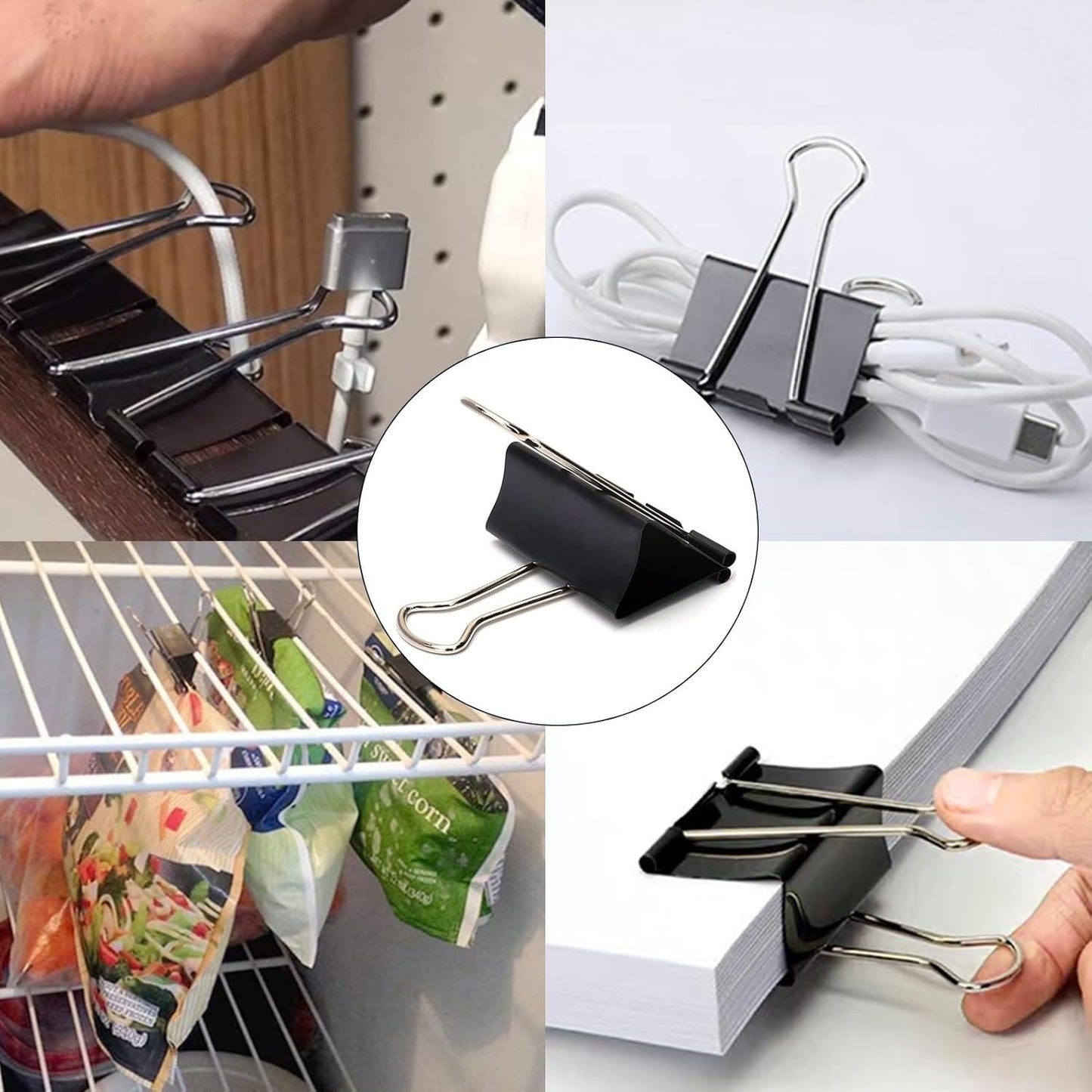 Extra Large Binder Clips 2.4 Inch (60 Pack), Large Binder Clips Big Paper Clips Clamps for Office and Home Supplies, Black