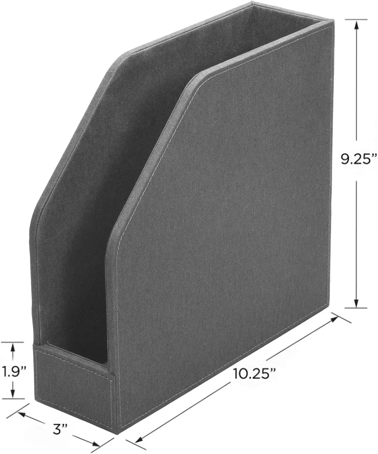 MobileVision Executive Grey Cloth Fabric Vertical File Holders - 2 Piece Combo